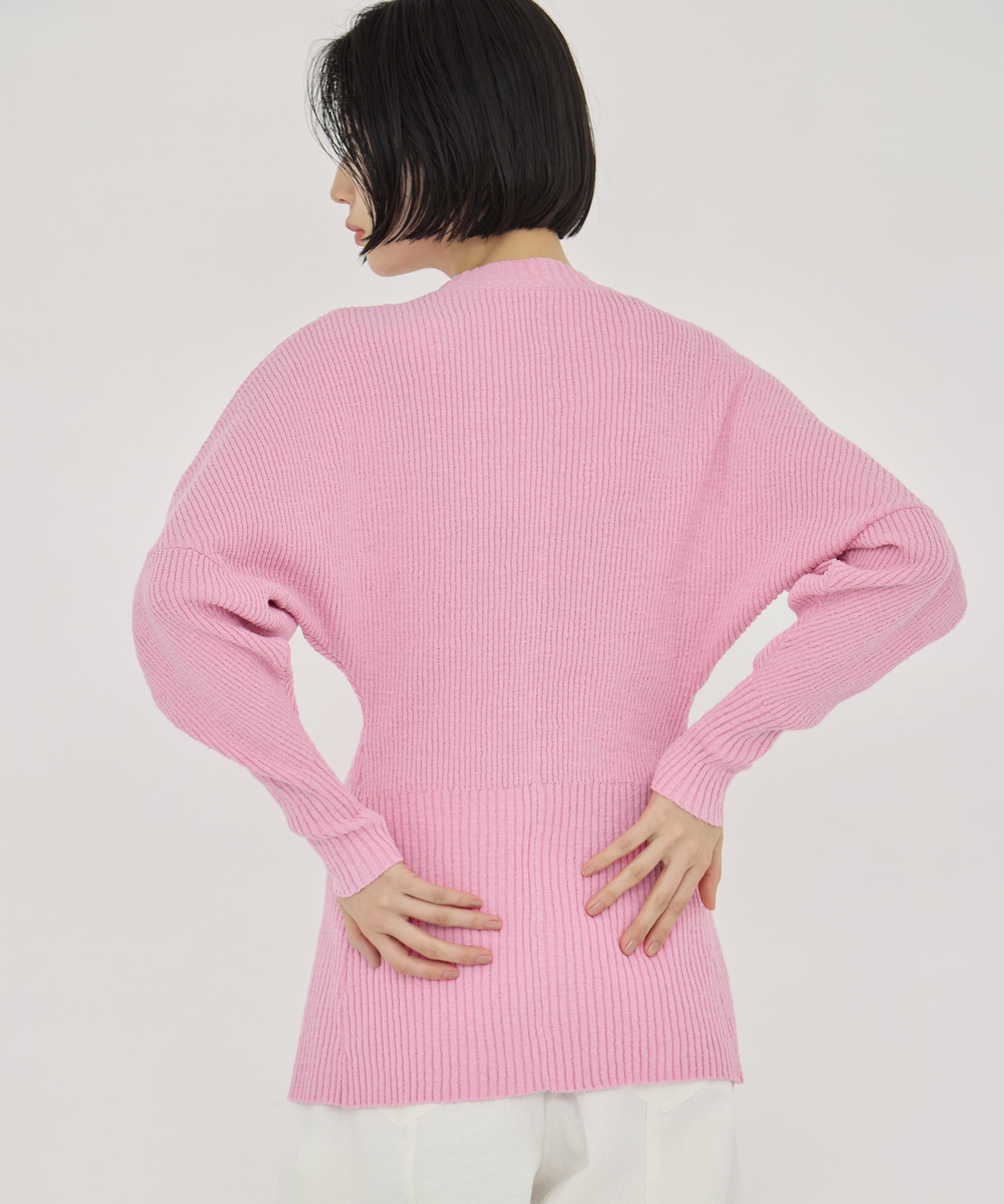 Greer crew neck knit cardigan AKIRANAKA