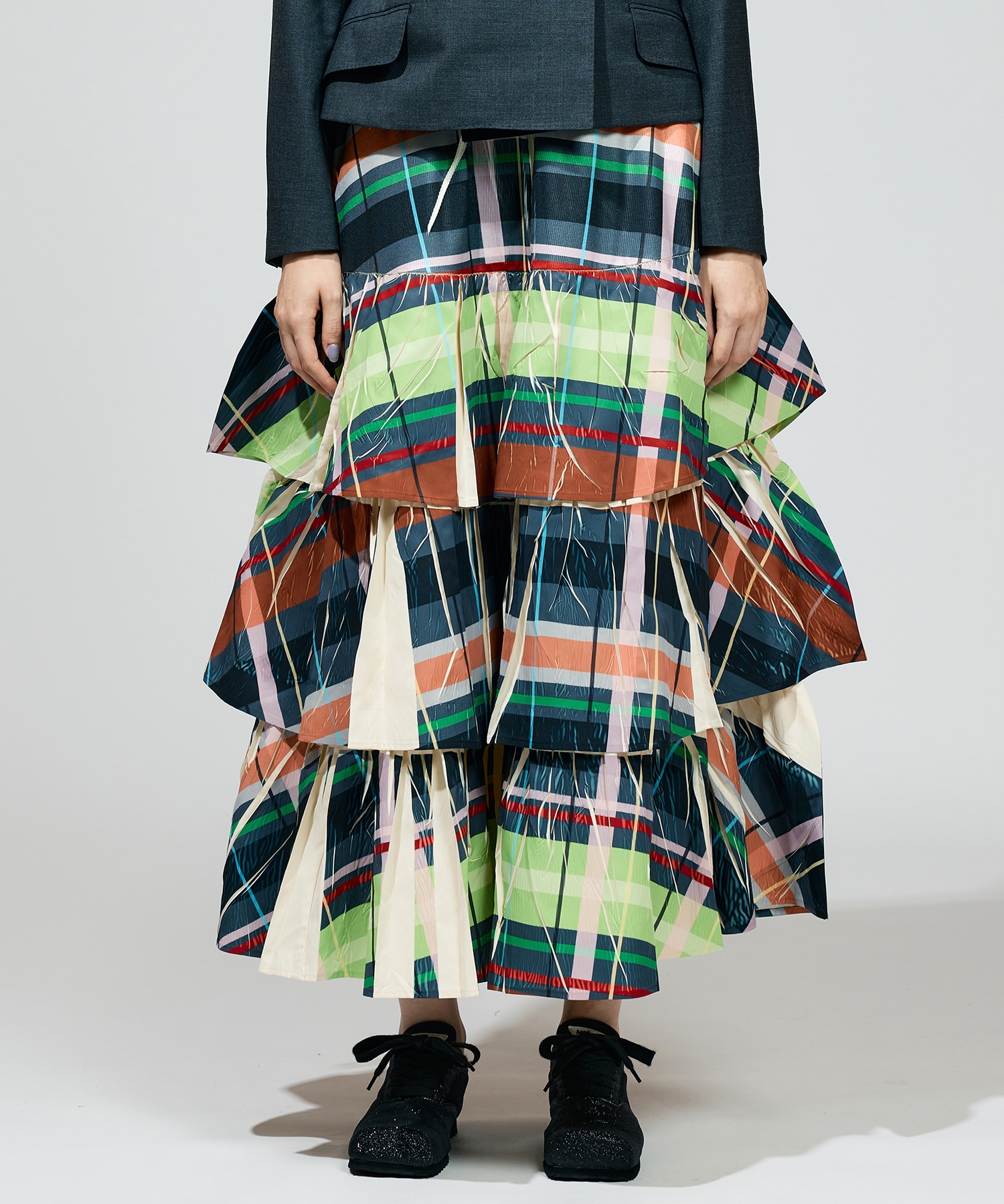 DIRECT PRINT RIB GATHER LONG SKIRT NON TOKYO