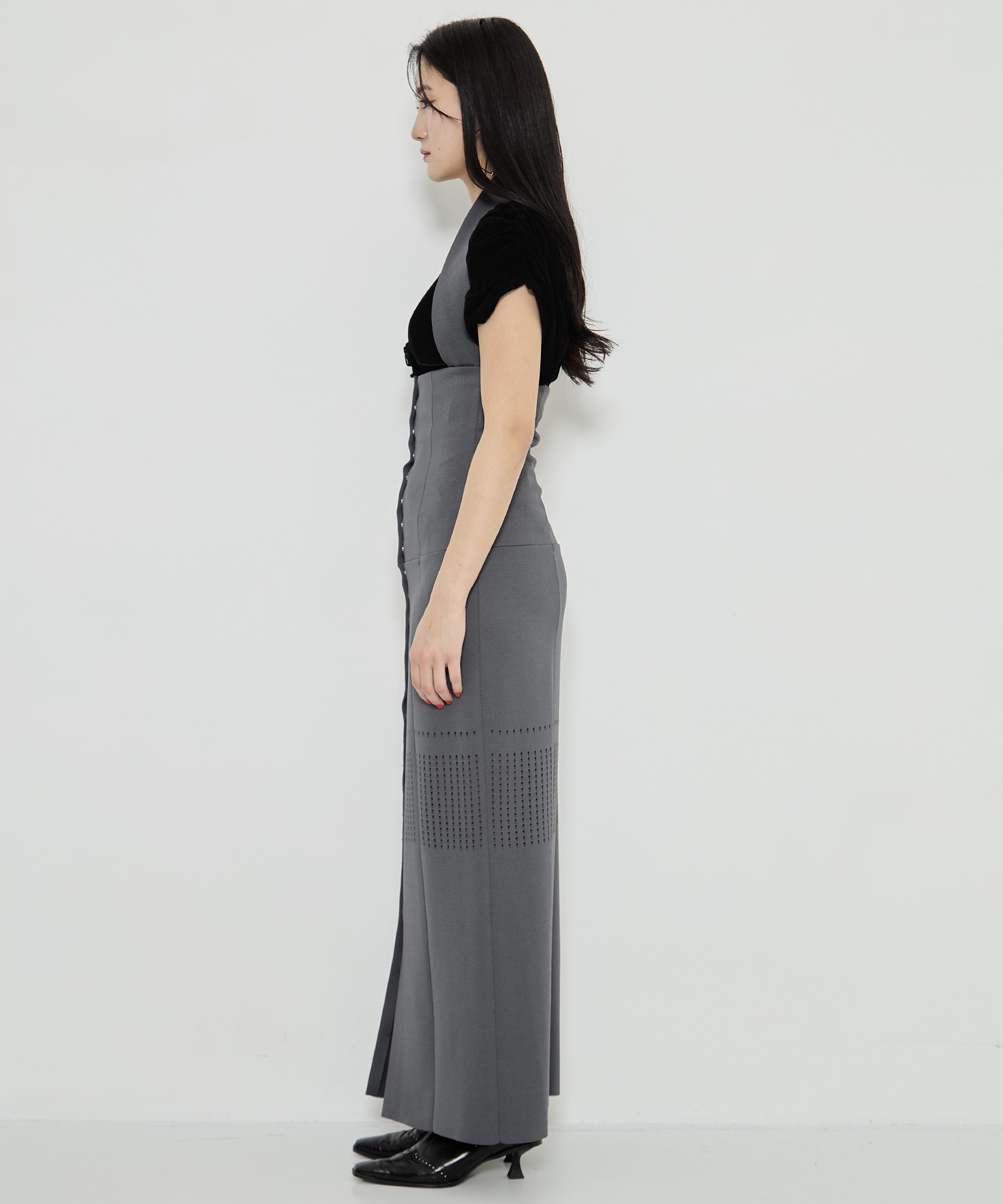 STRAPS KNIT LONG SKIRT FETICO