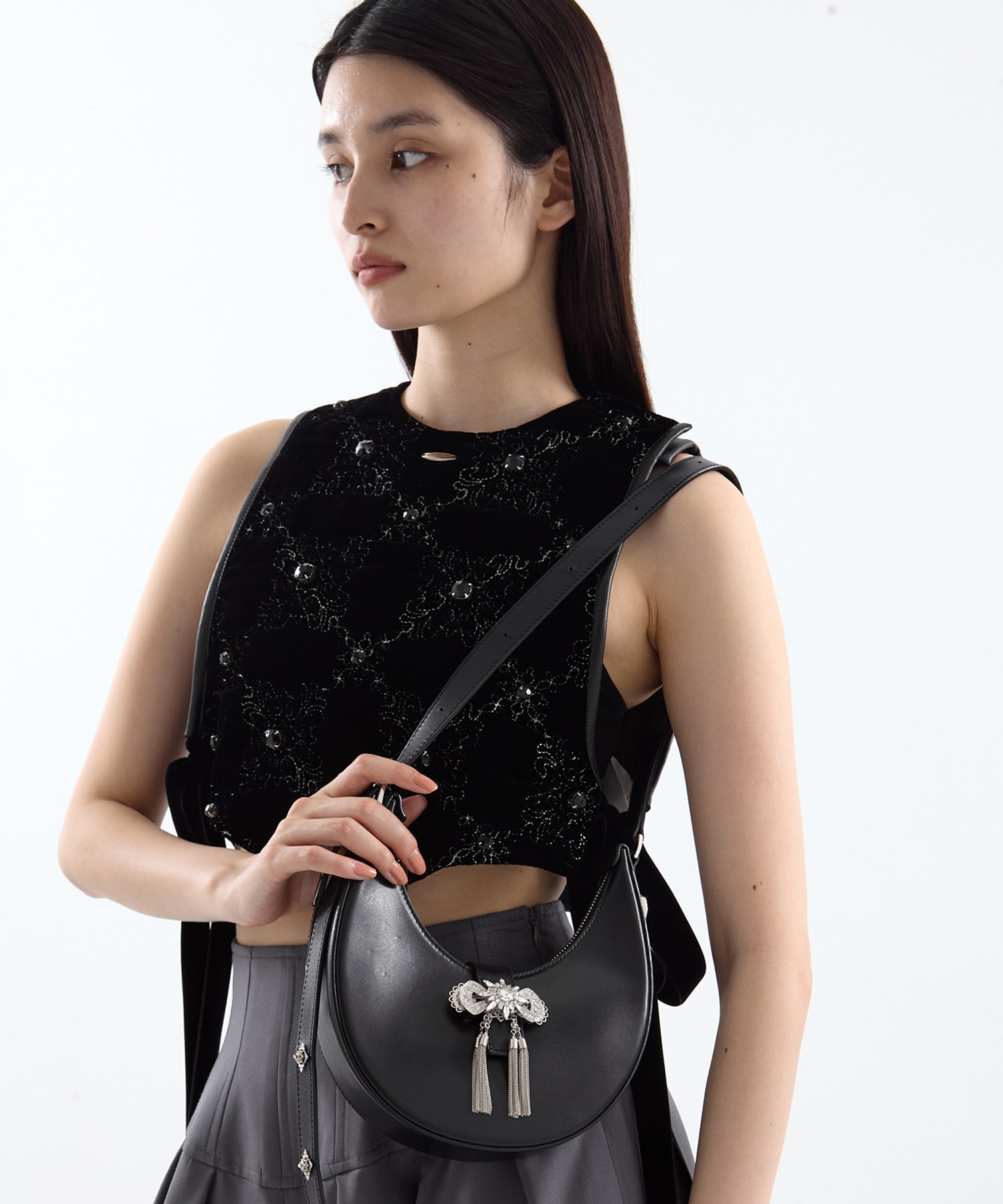 ribbon bijou half moon bag tanakadaisuke