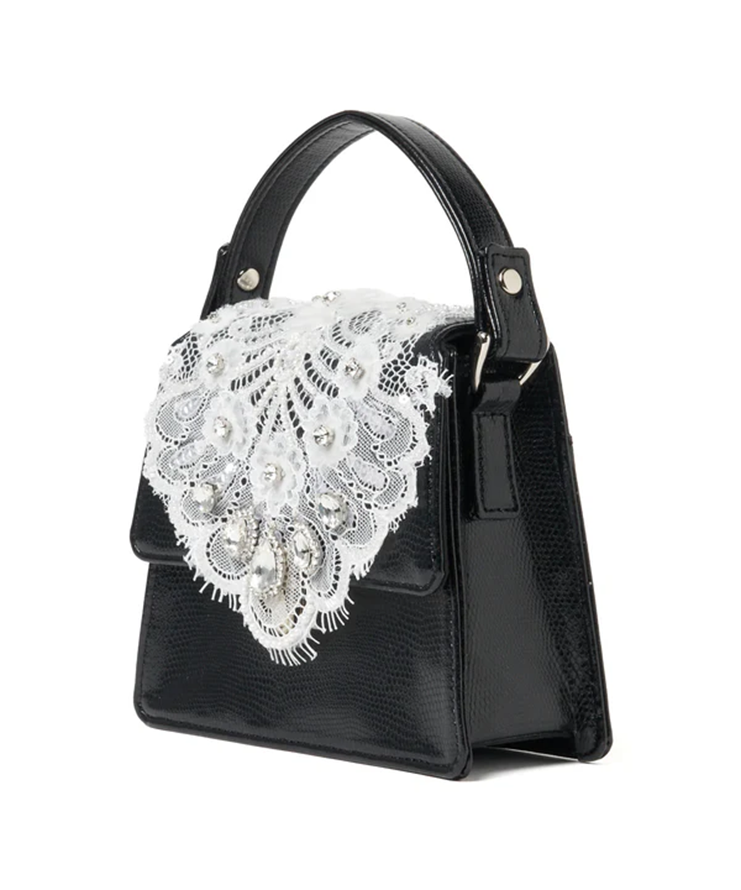 white lace crocodile mini bag tanakadaisuke