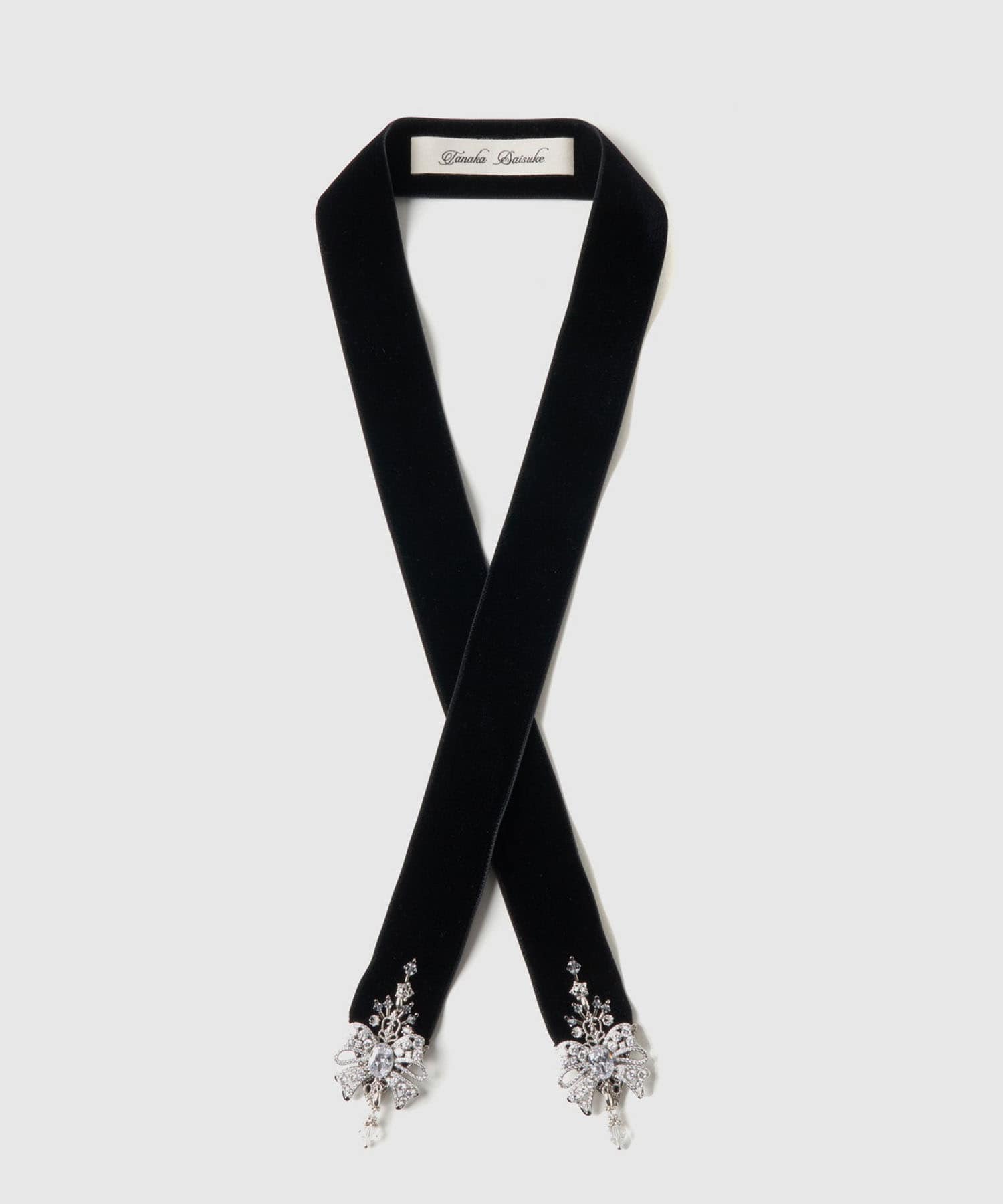 ribbon bijou velvet long ribbon Black tanakadaisuke