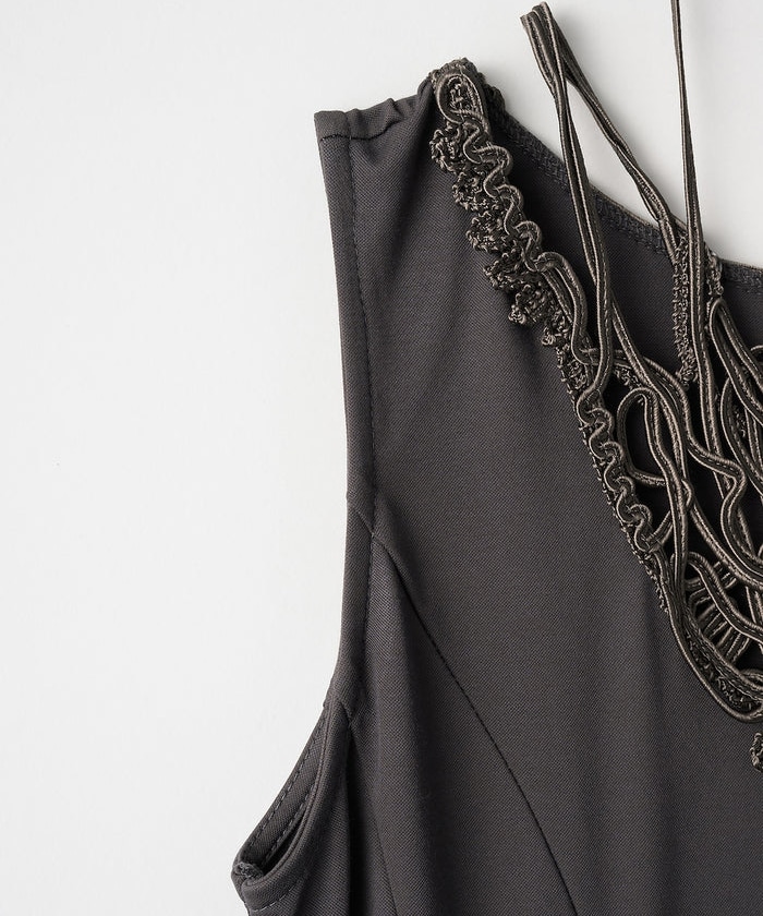 Vine embroidered jersey dress MURRAL