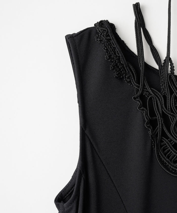 Vine embroidered jersey dress MURRAL
