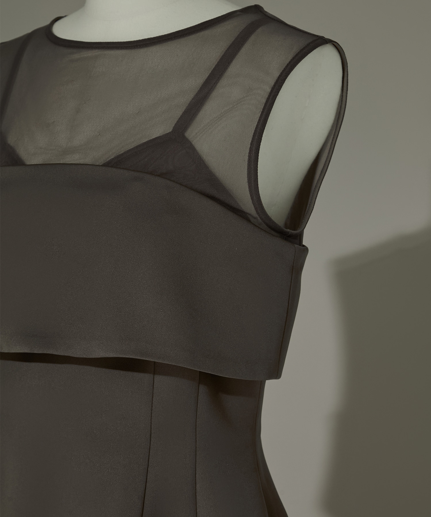 CORSET LAYERED SHEER DRESS AMERI