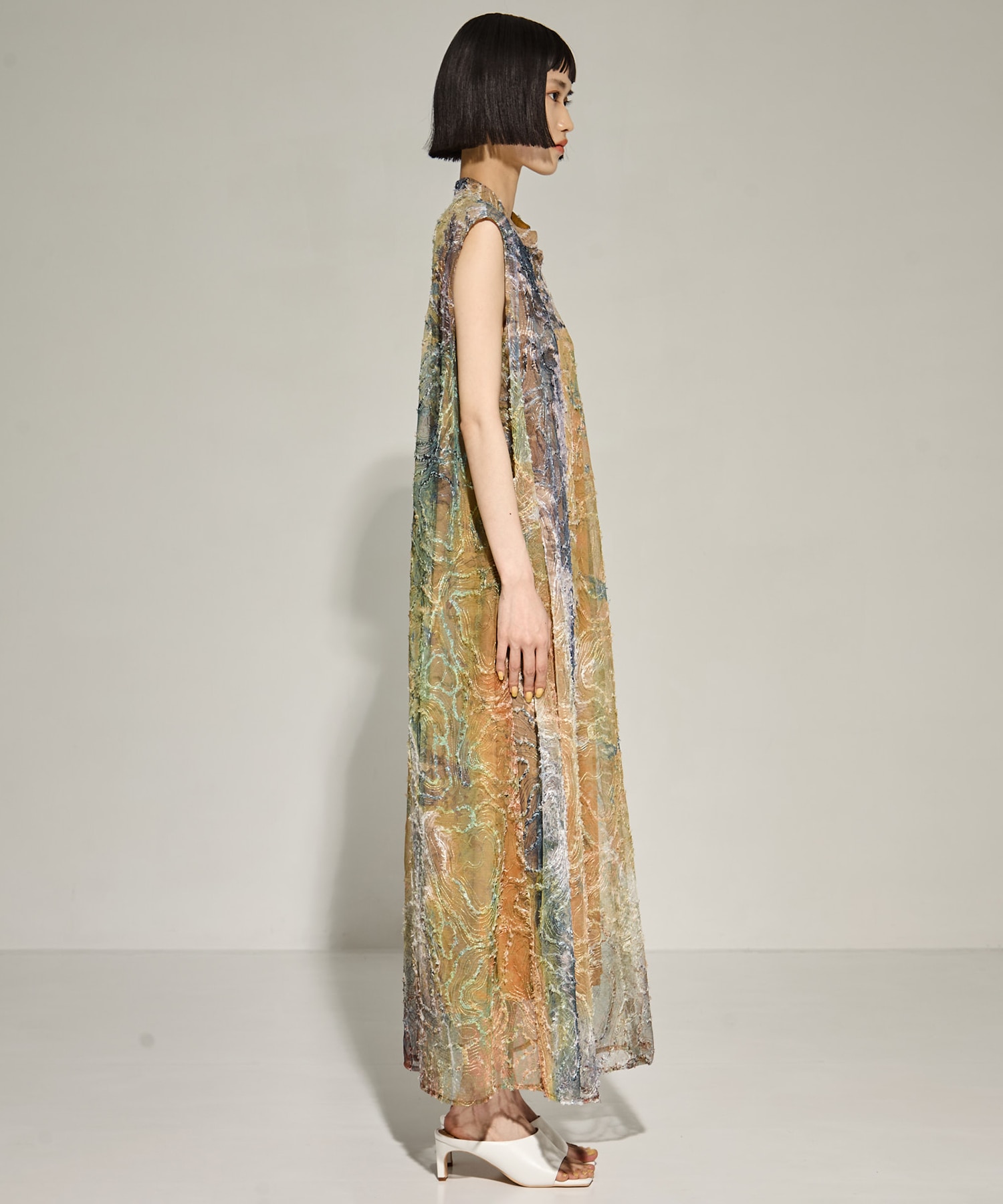 RIPPLE SHAGGY ART DRESS AMERI