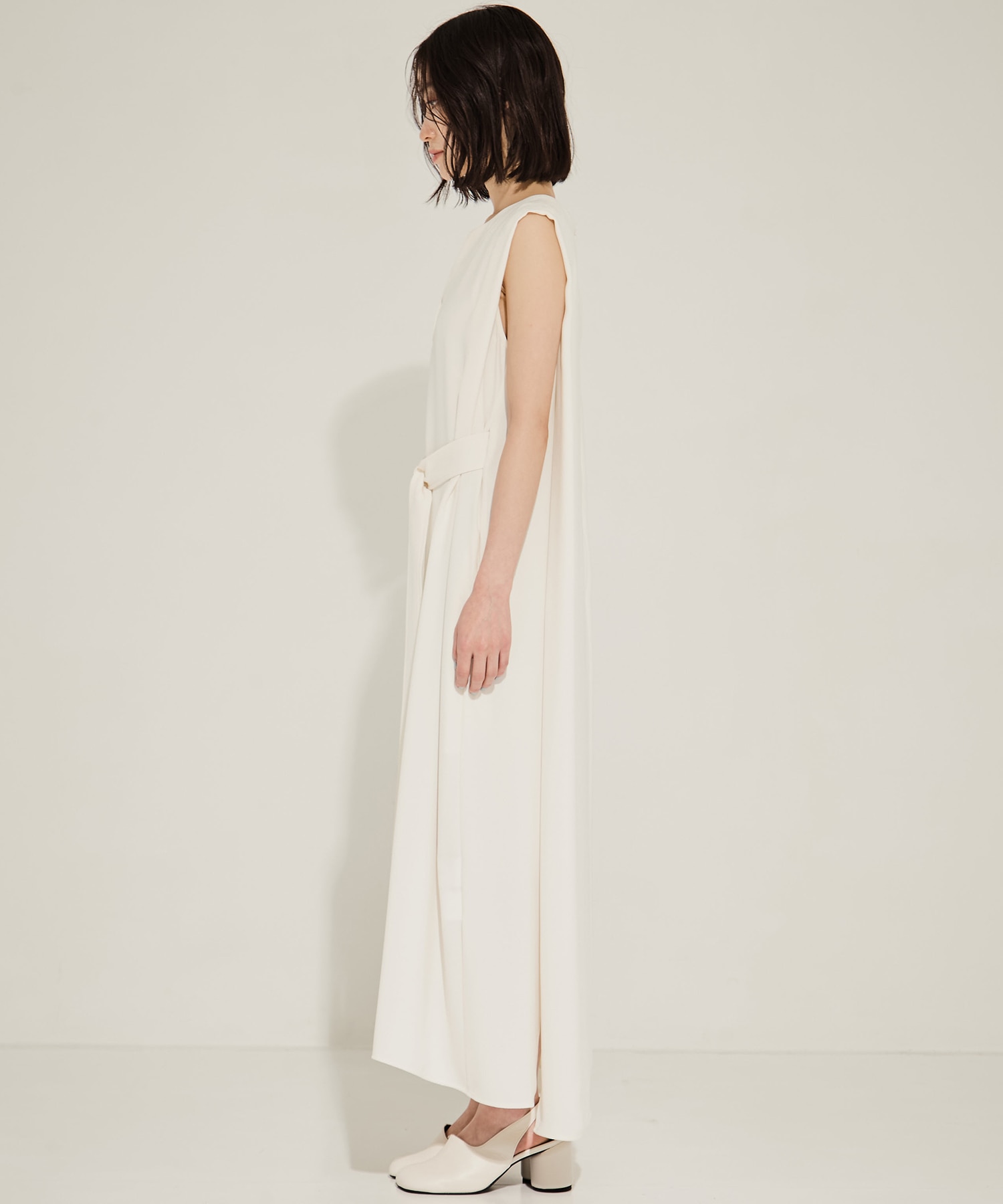 Back Satin Belted Dress STUDIOUS