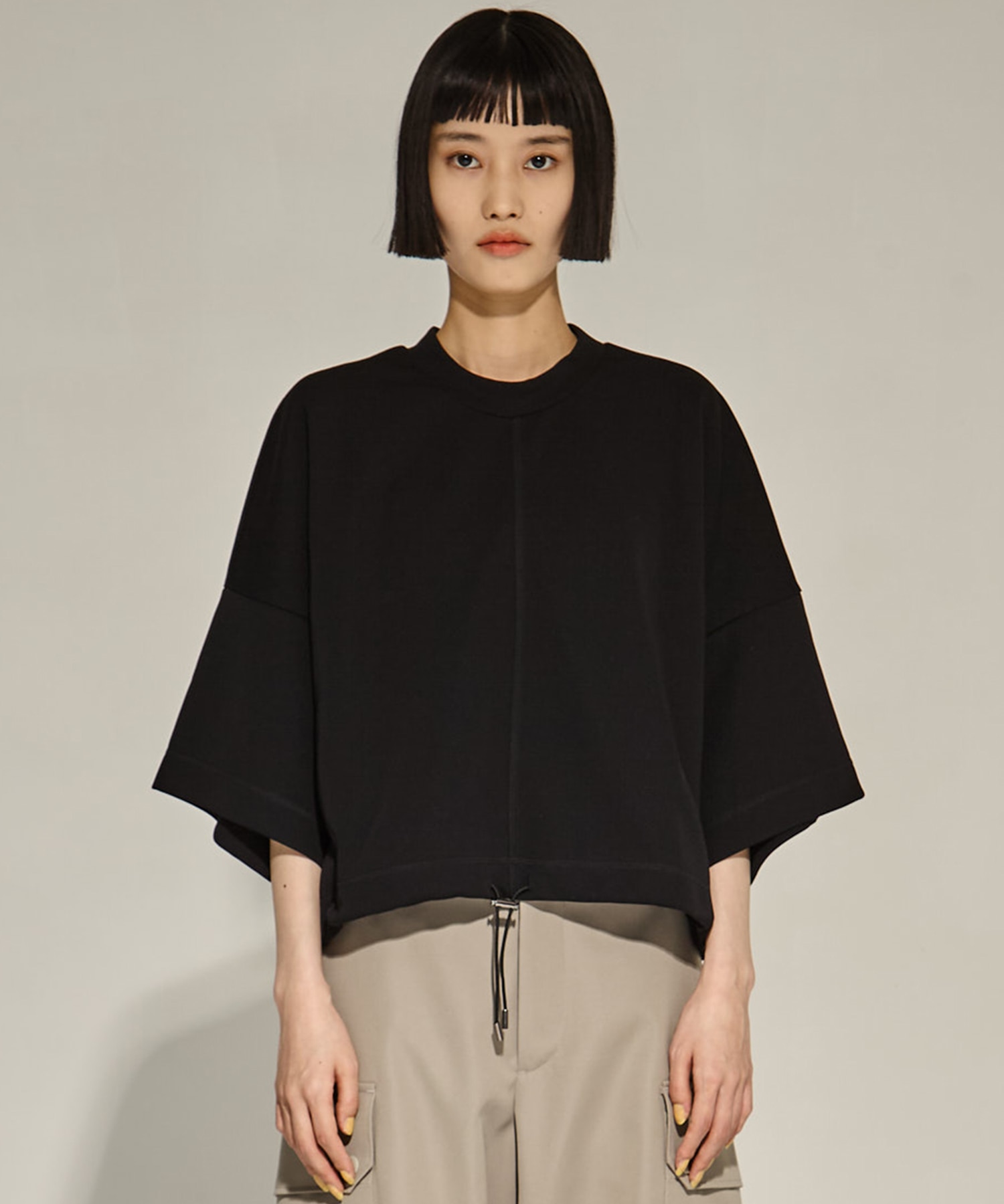 Draw Cord Hem Cropped T UJOH