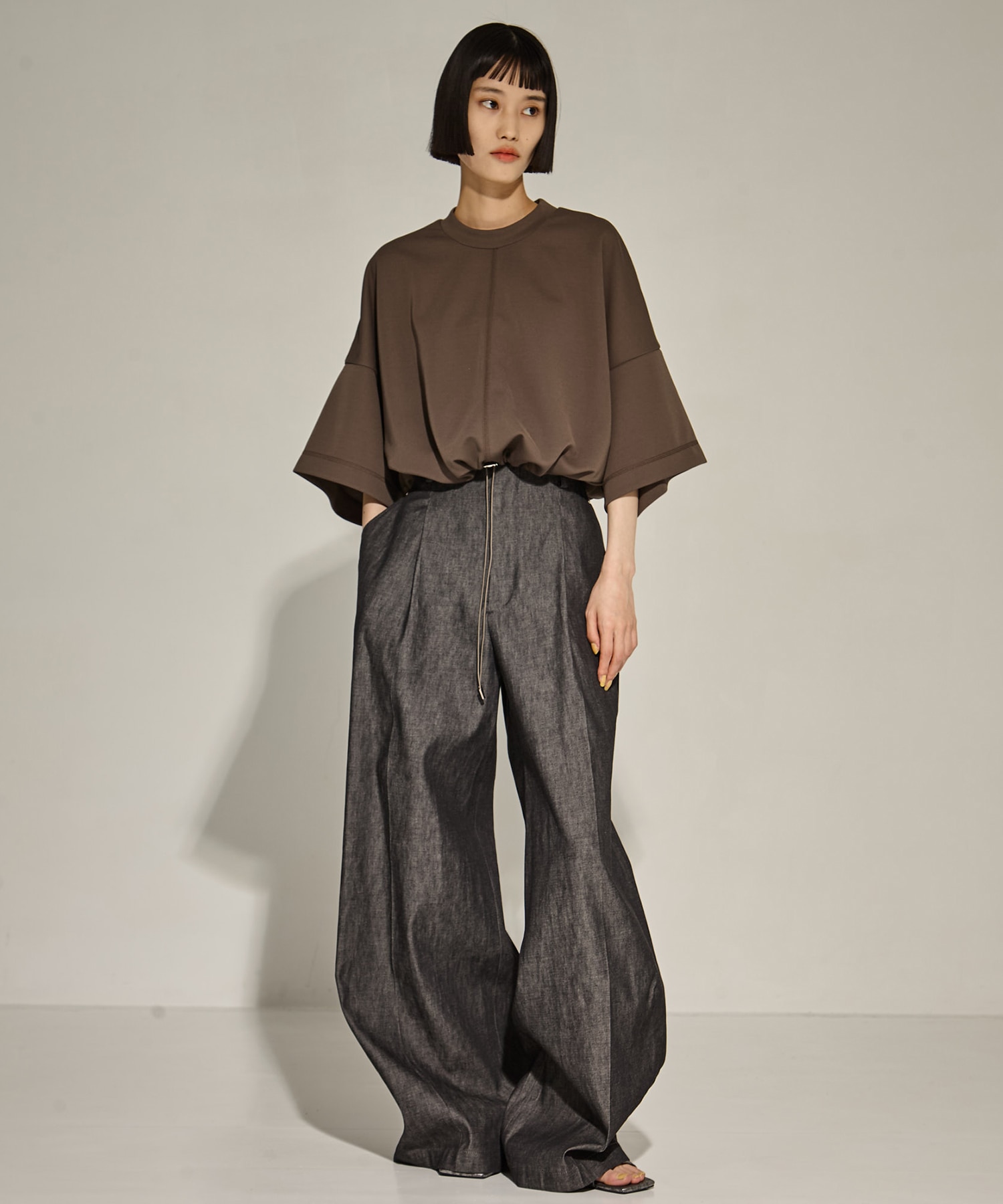 Draw Cord Hem Cropped T UJOH