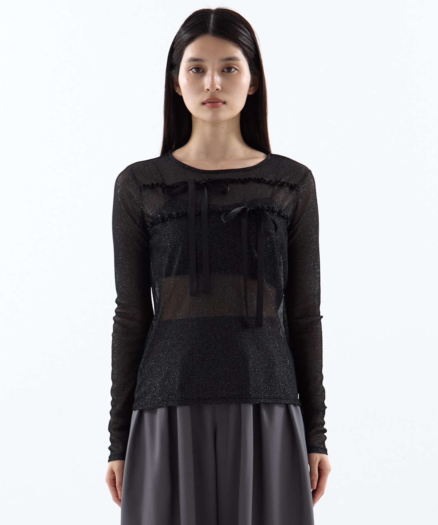 別注SHEER RIBON SKIN TOPS HOUGA