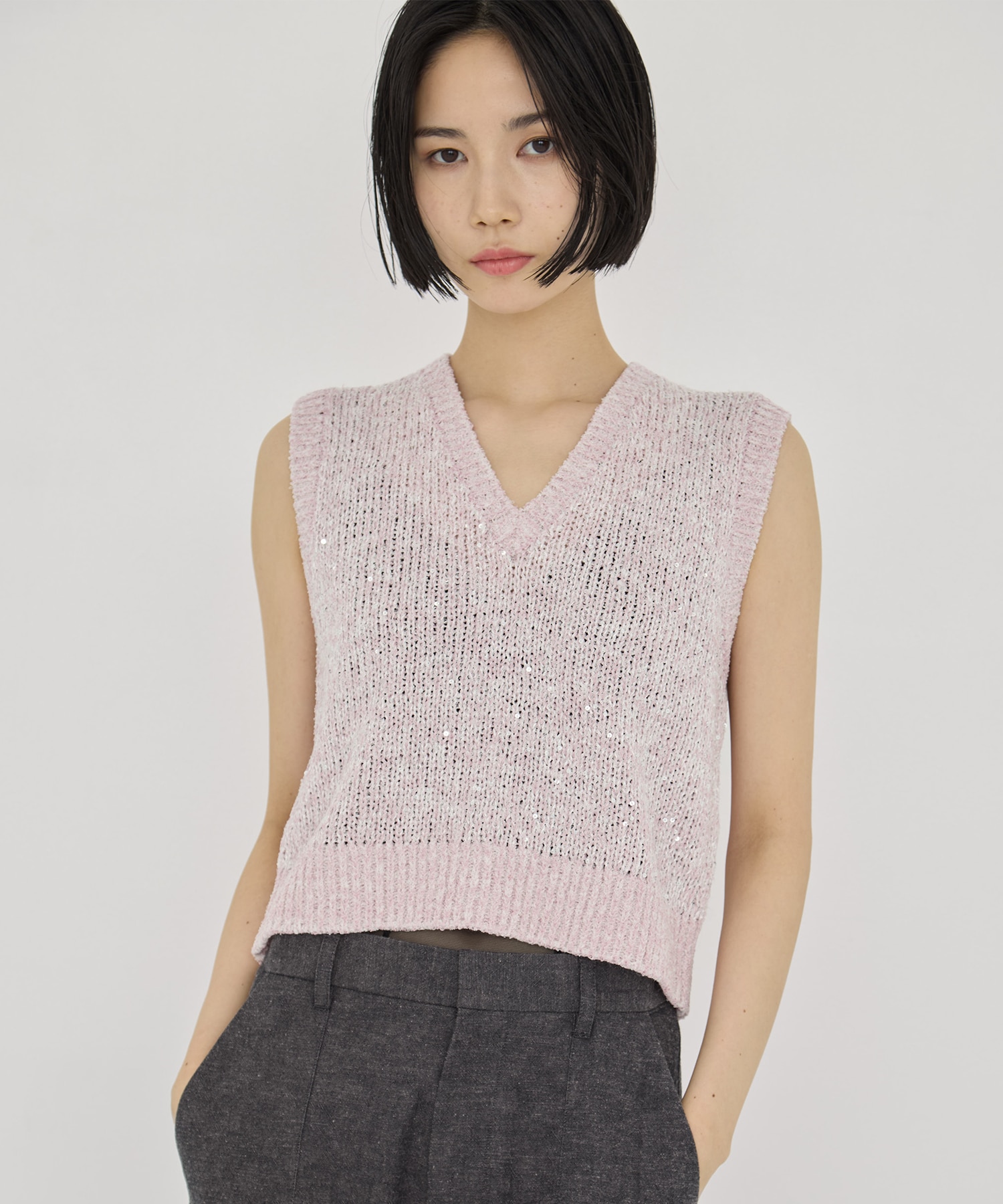 Lila Sequinned knit pullover AKIRANAKA