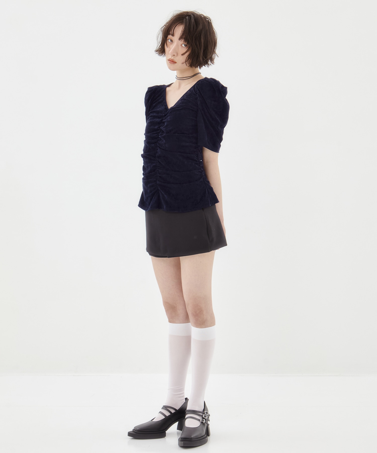 別注 VELOUR GATHERD TOP FETICO