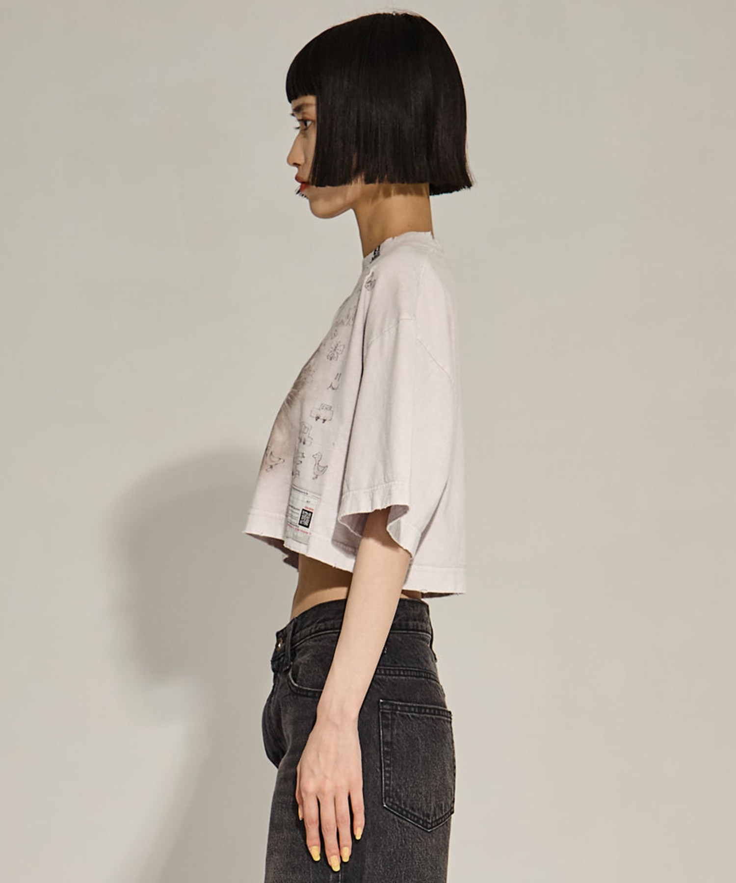 BLEACHED CROPPED TEE Maison MIHARA YASUHIRO