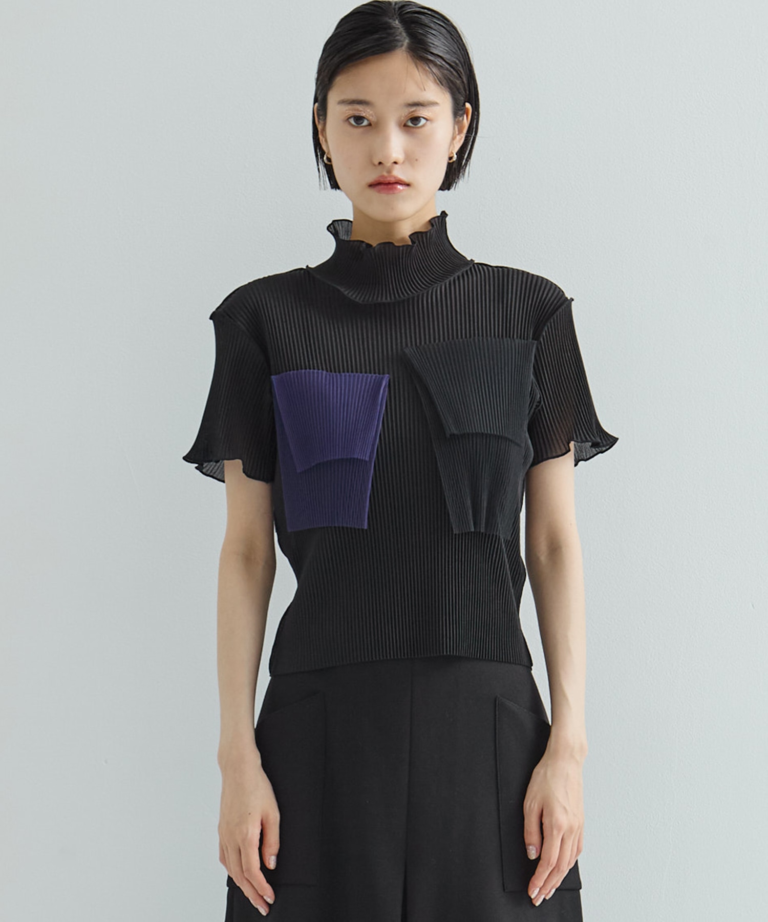 別注SHEER SHORT HIGHNECK SLEEVE TOP kotohayokozawa