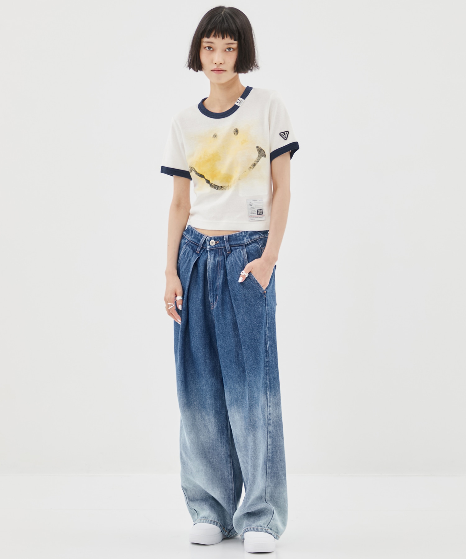 SMILY FACE PRINTED MINI TEE Maison MIHARA YASUHIRO