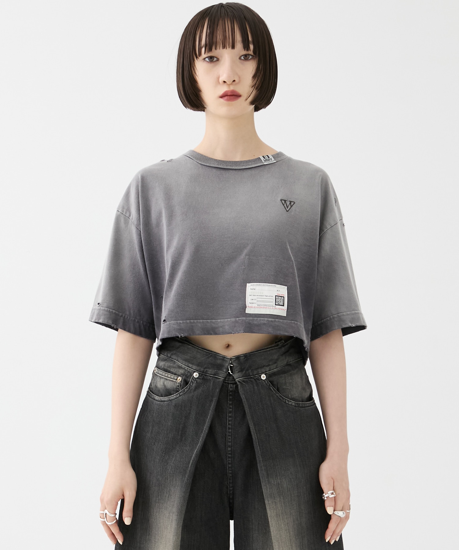 SUN FADED CROPPED TEE Maison MIHARA YASUHIRO