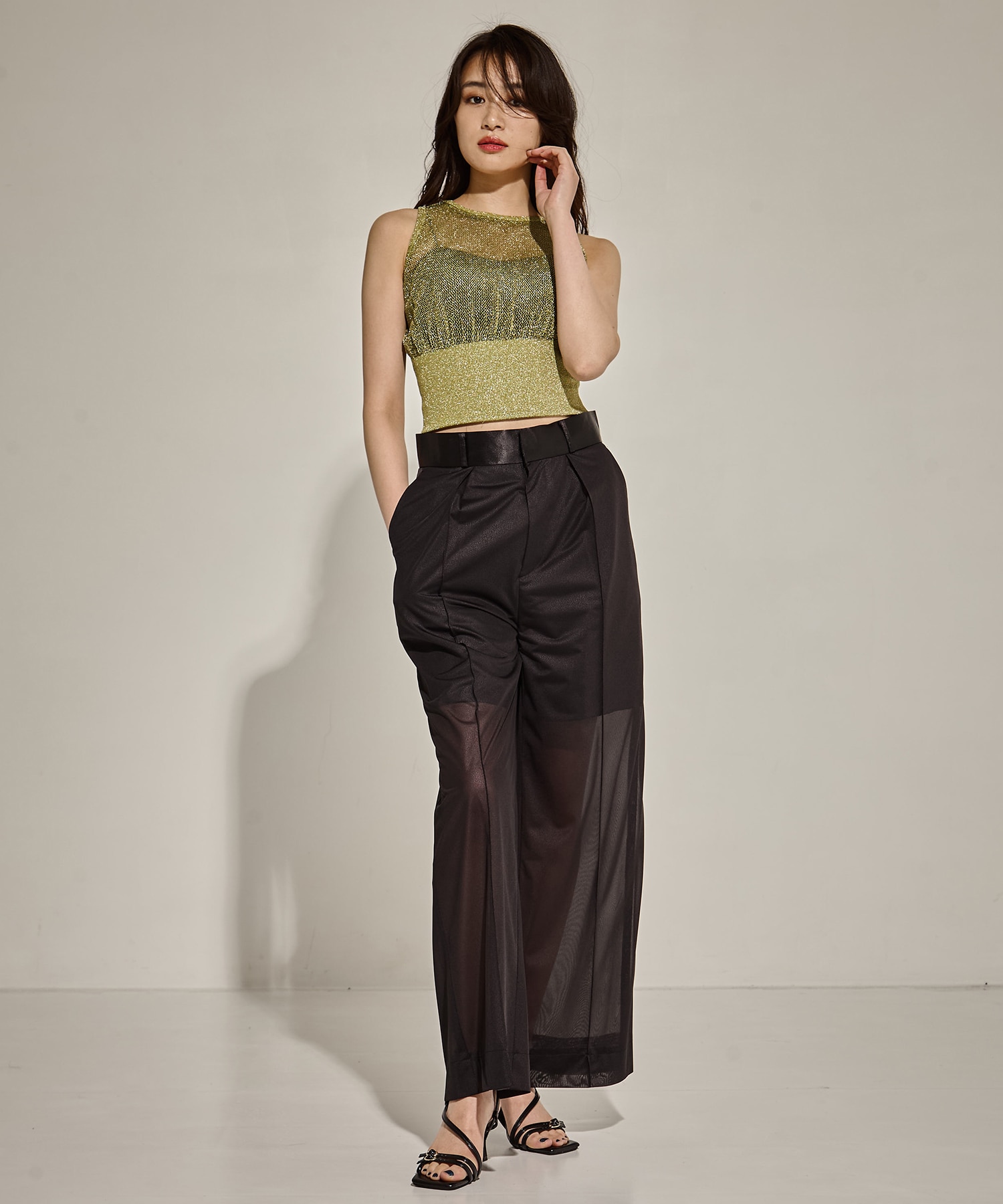 SHINY 2PIECES TOPS TAN