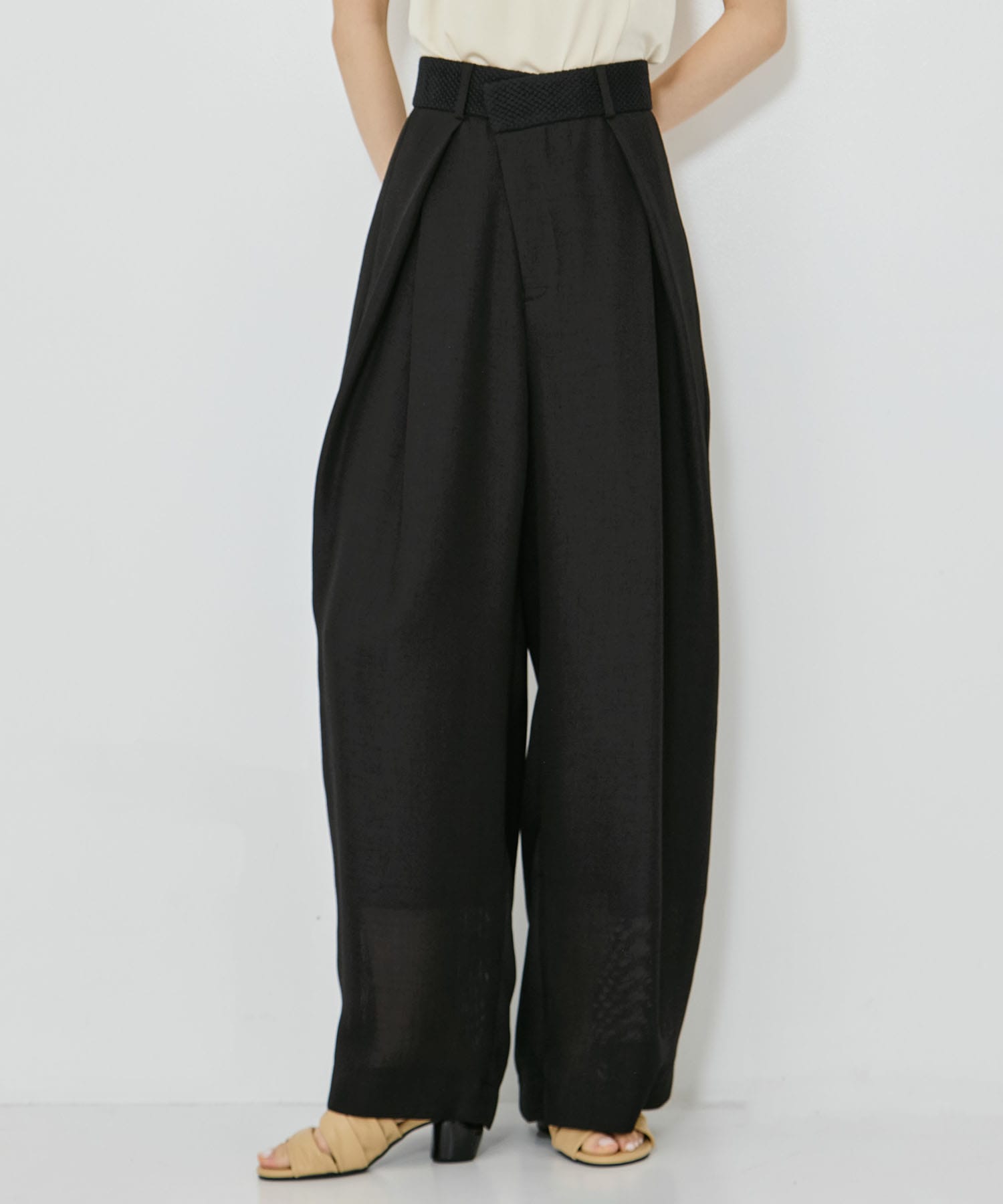Asymmetric Front Mesh Trousers STUDIOUS