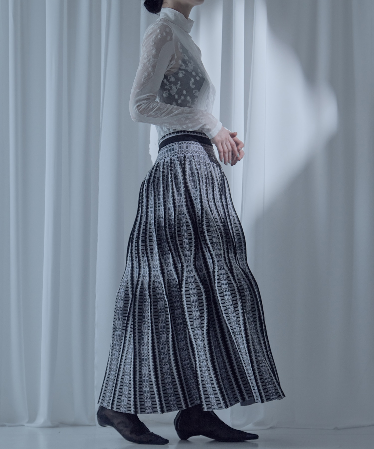 Lantern Knitted Volume Skirt Mame Kurogouchi