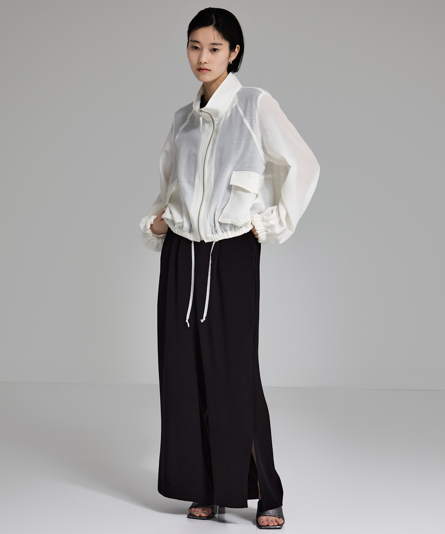 SHEER ZIP BLOUSON STUDIOUS
