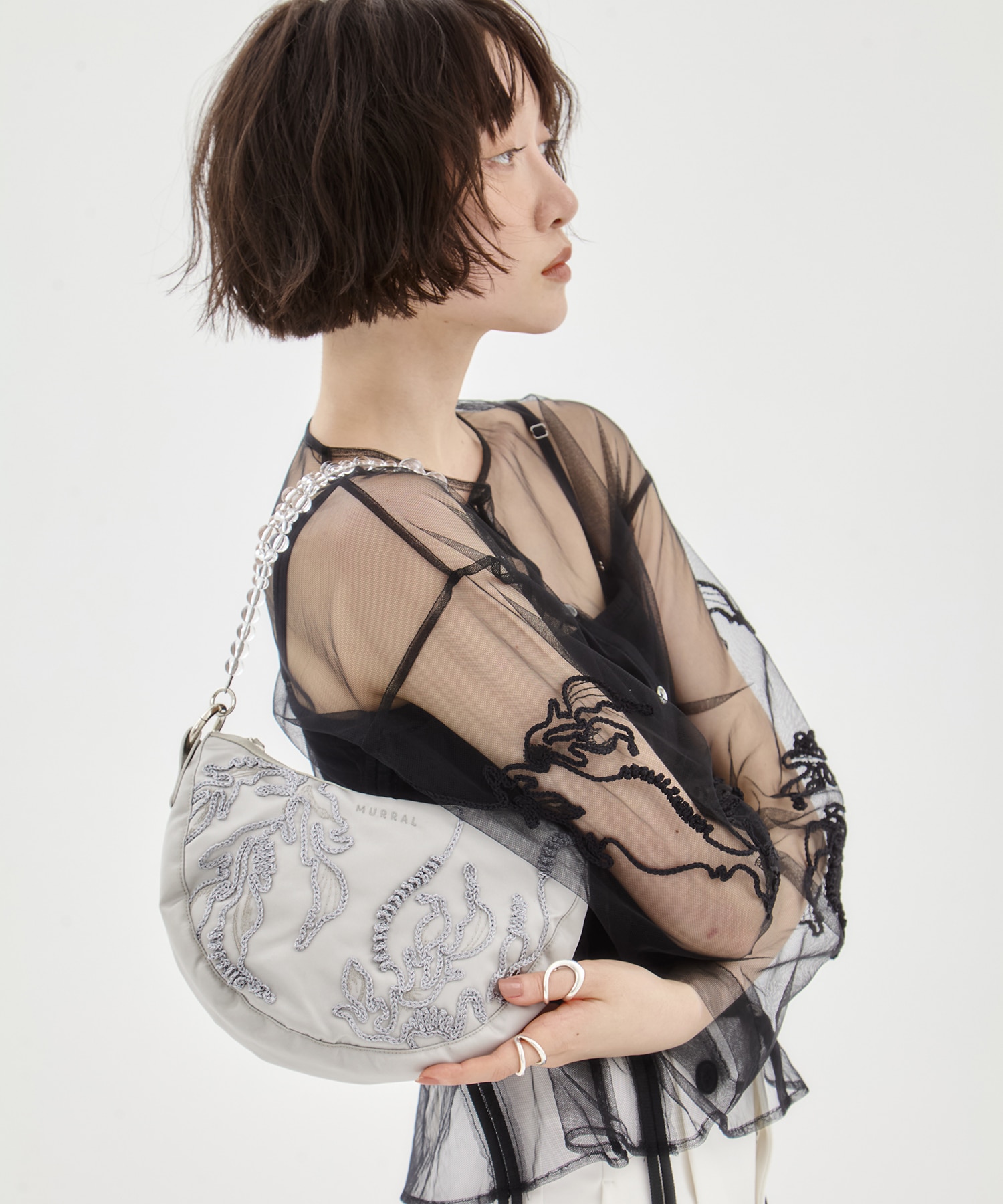 Sea pea embroidered bag MURRAL