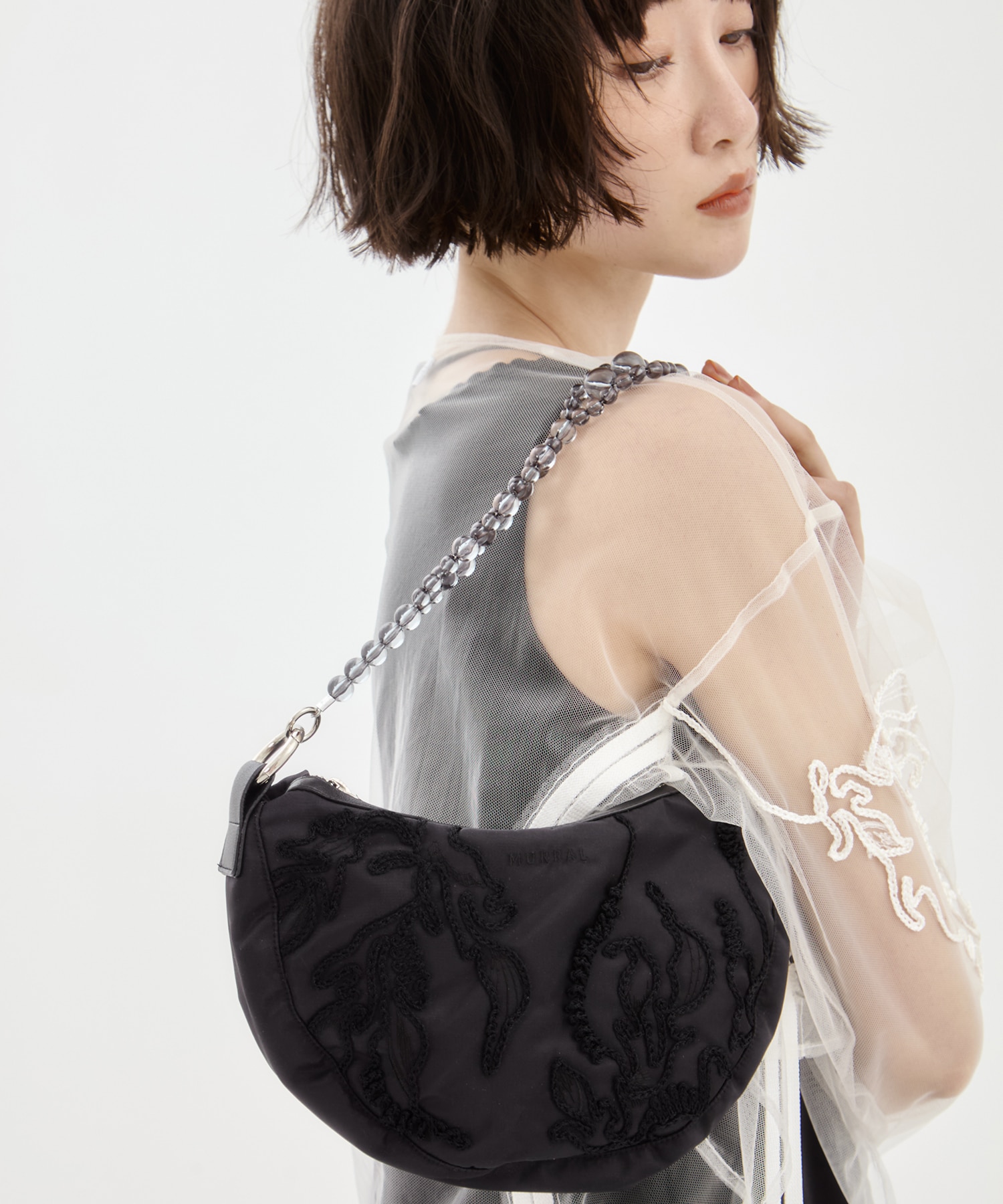 Sea pea embroidered bag MURRAL