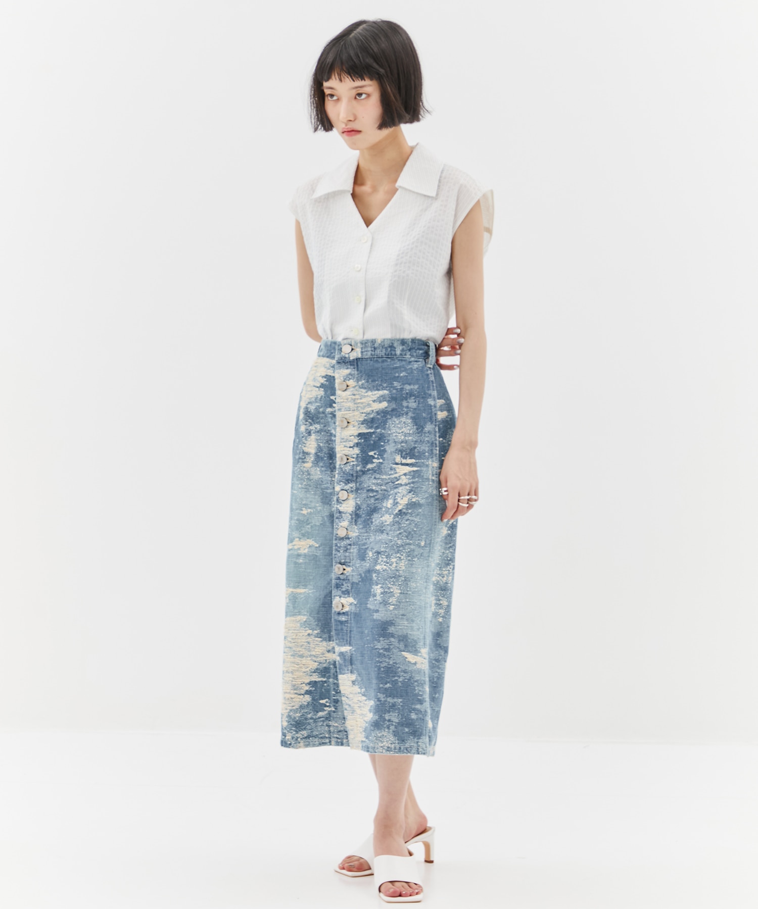 Seersucker Sleeveless Shirt STUDIOUS