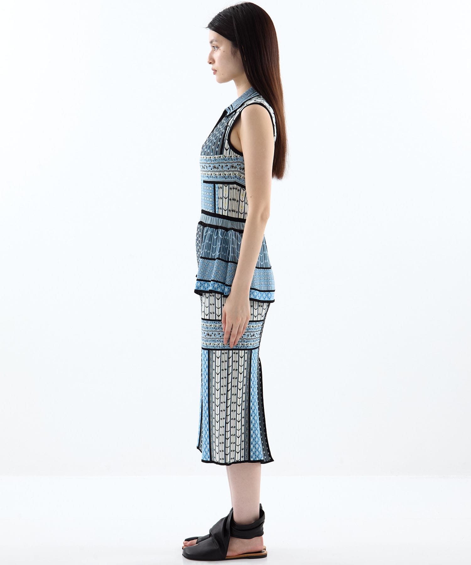 Geometric Pattern Knitted Dress Mame Kurogouchi