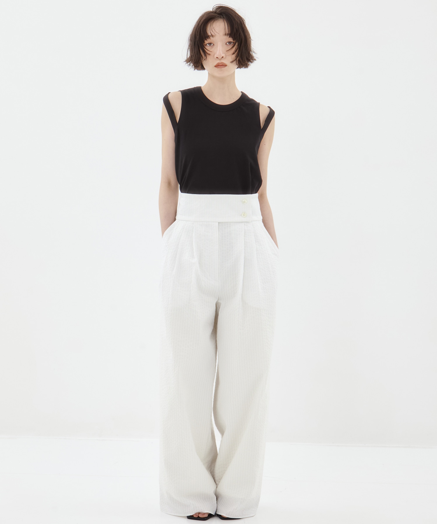 Seersucker Flare Pants STUDIOUS