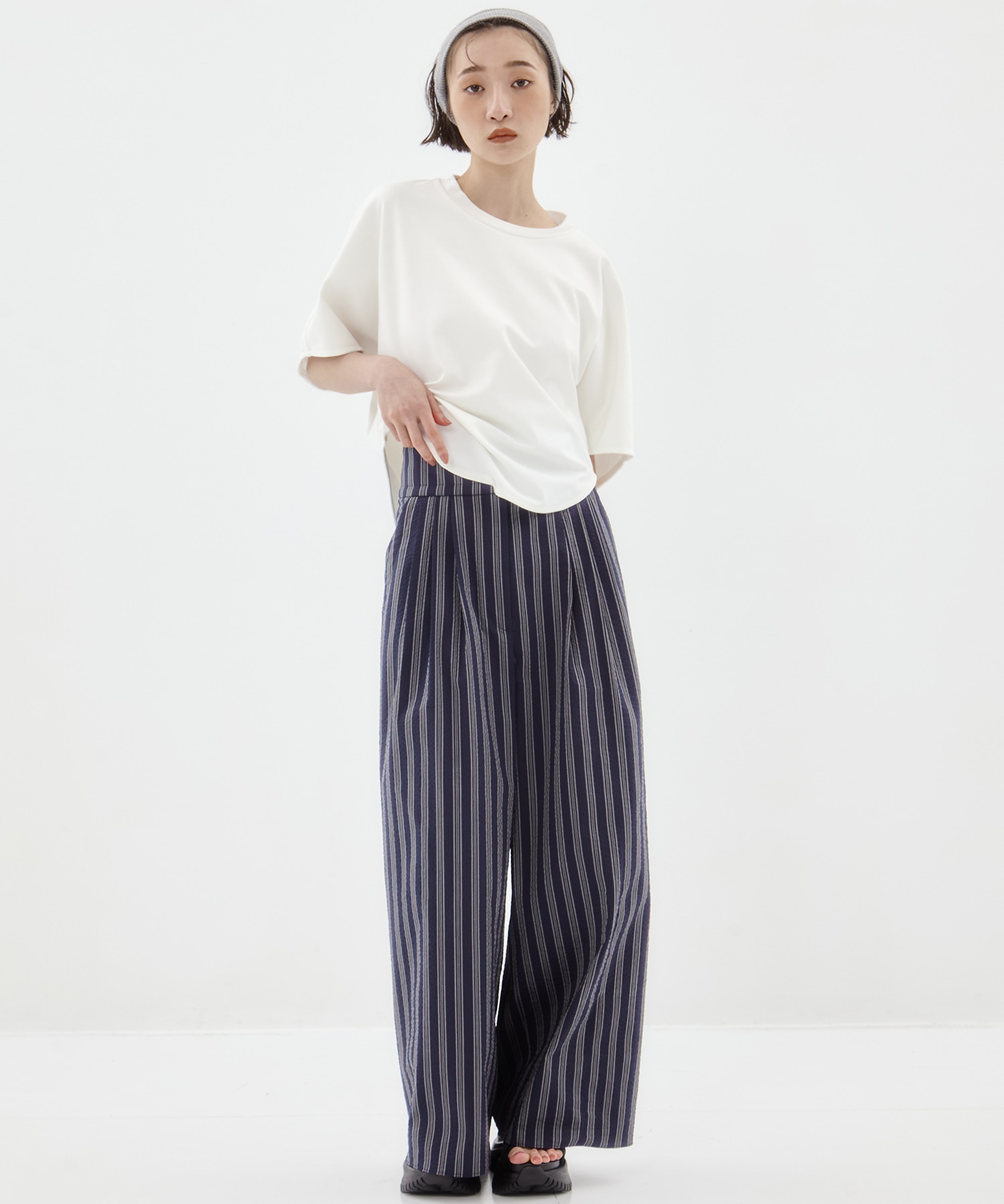 Seersucker Flare Pants STUDIOUS