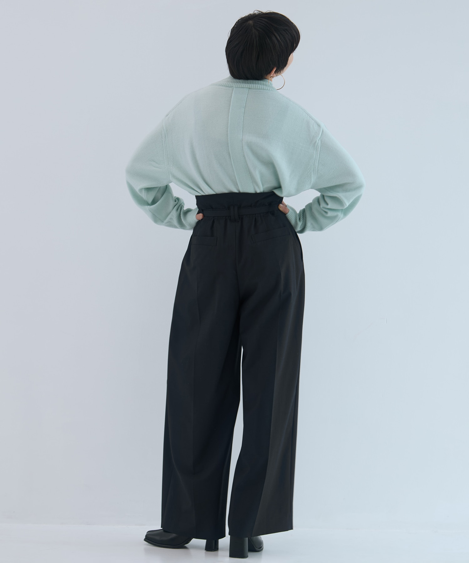 Belted High Waist Trousers STUDIOUS