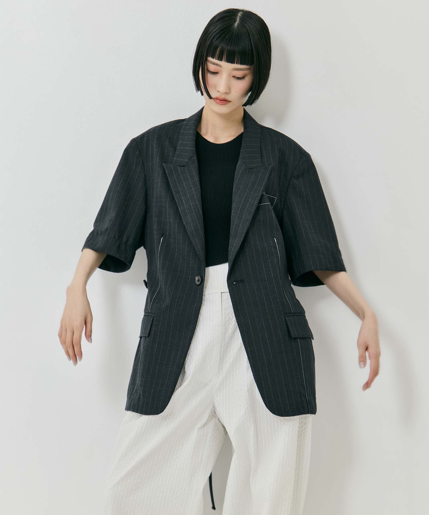 Half Sleeve Summer Wool Jacket STUDIOUS