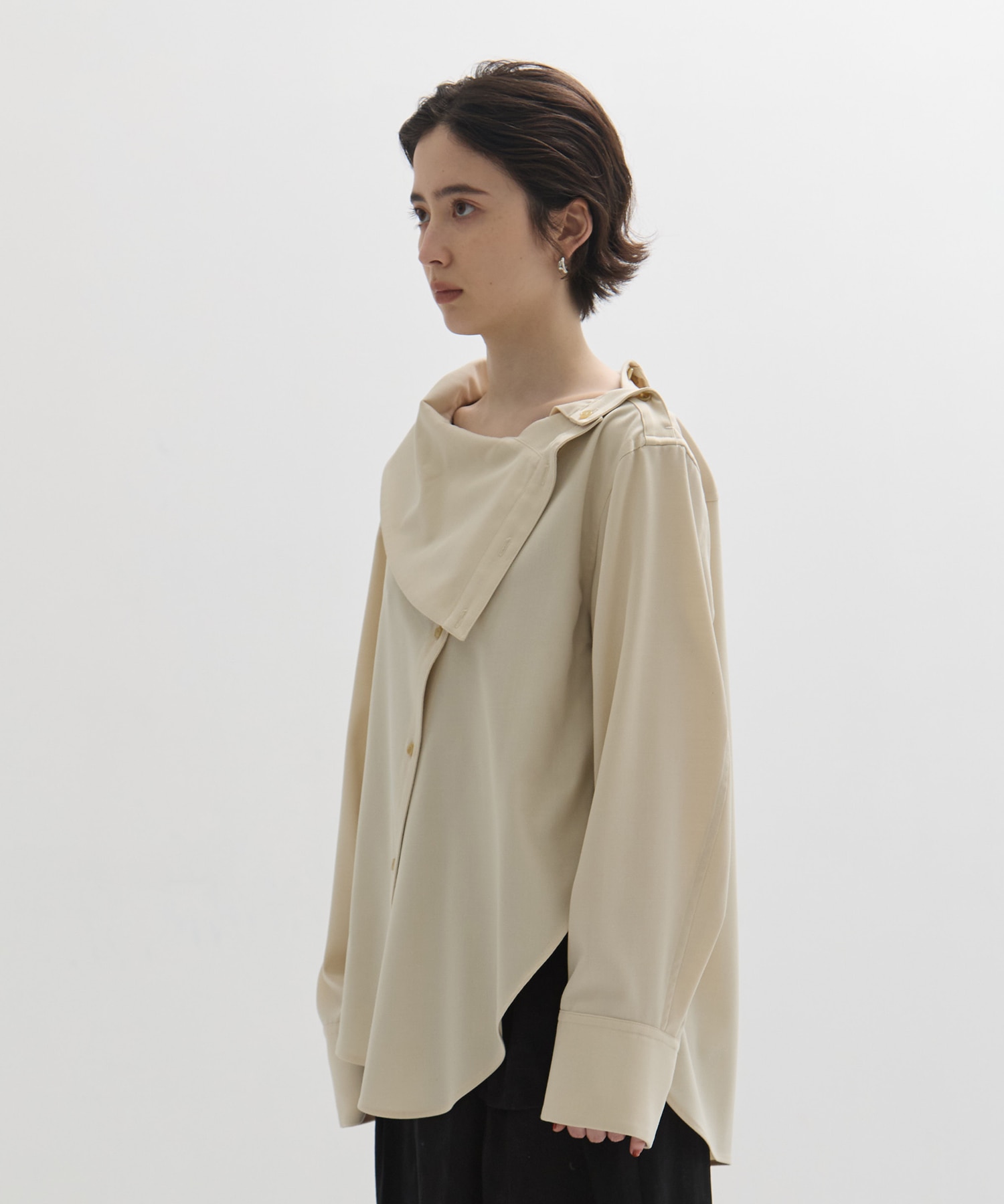 Viscose Wool Big Collar Shirt STUDIOUS