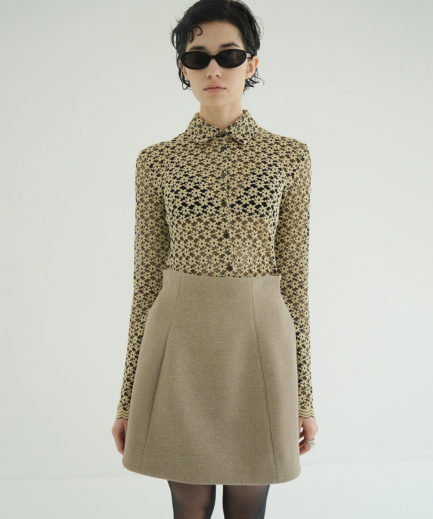 3D FLOWER LACE SHIRT CLANE