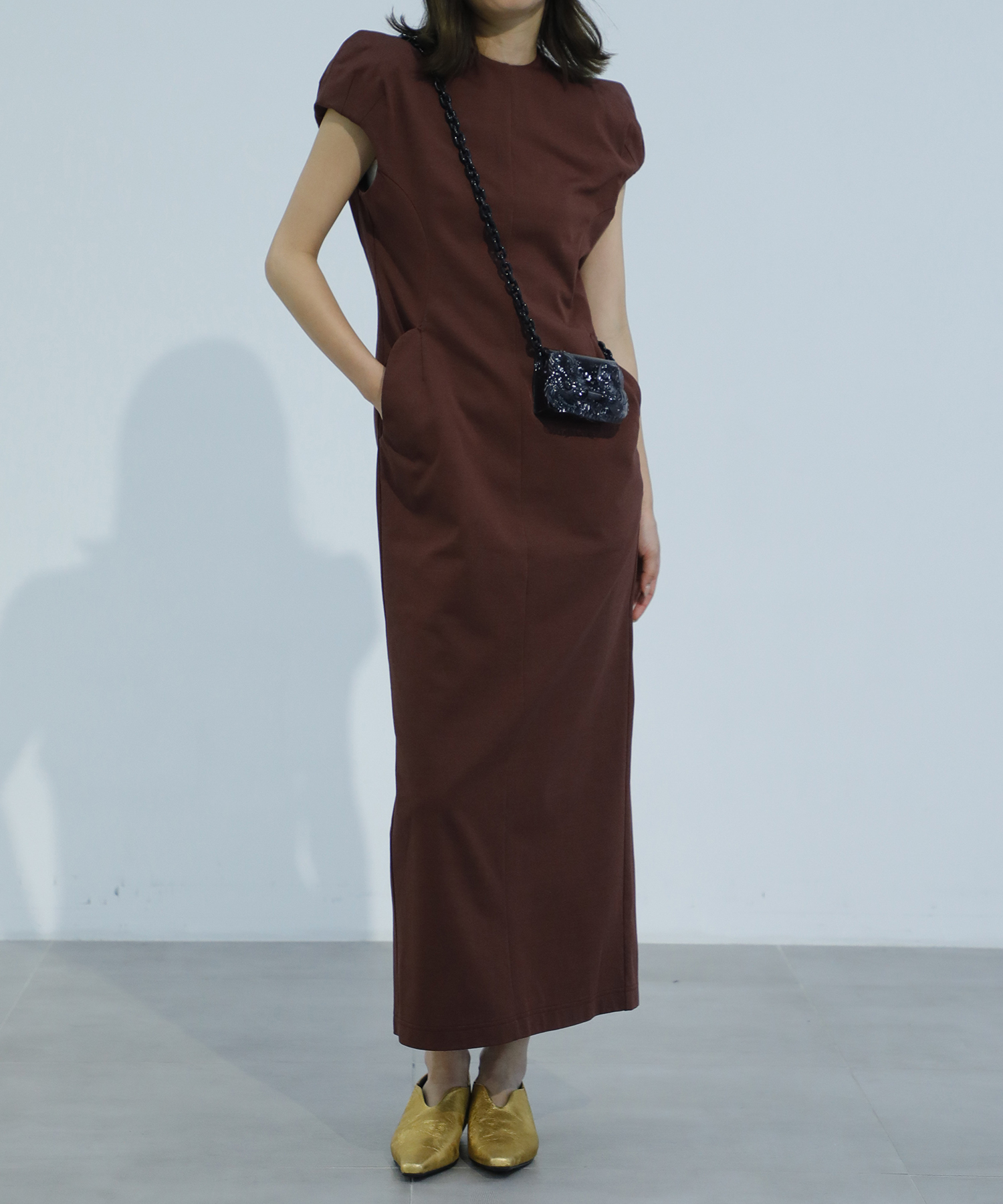 Cotton Jersey Puff Sleeve Dress Mame Kurogouchi