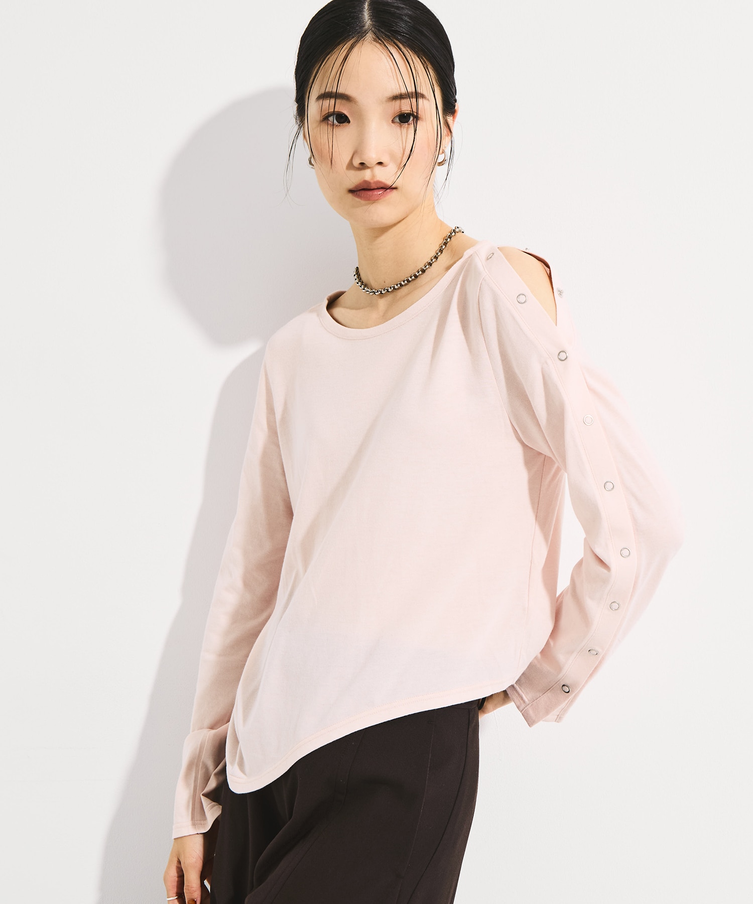 SHOULDER SNAP LONG SLEEVE TEE STUDIOUS