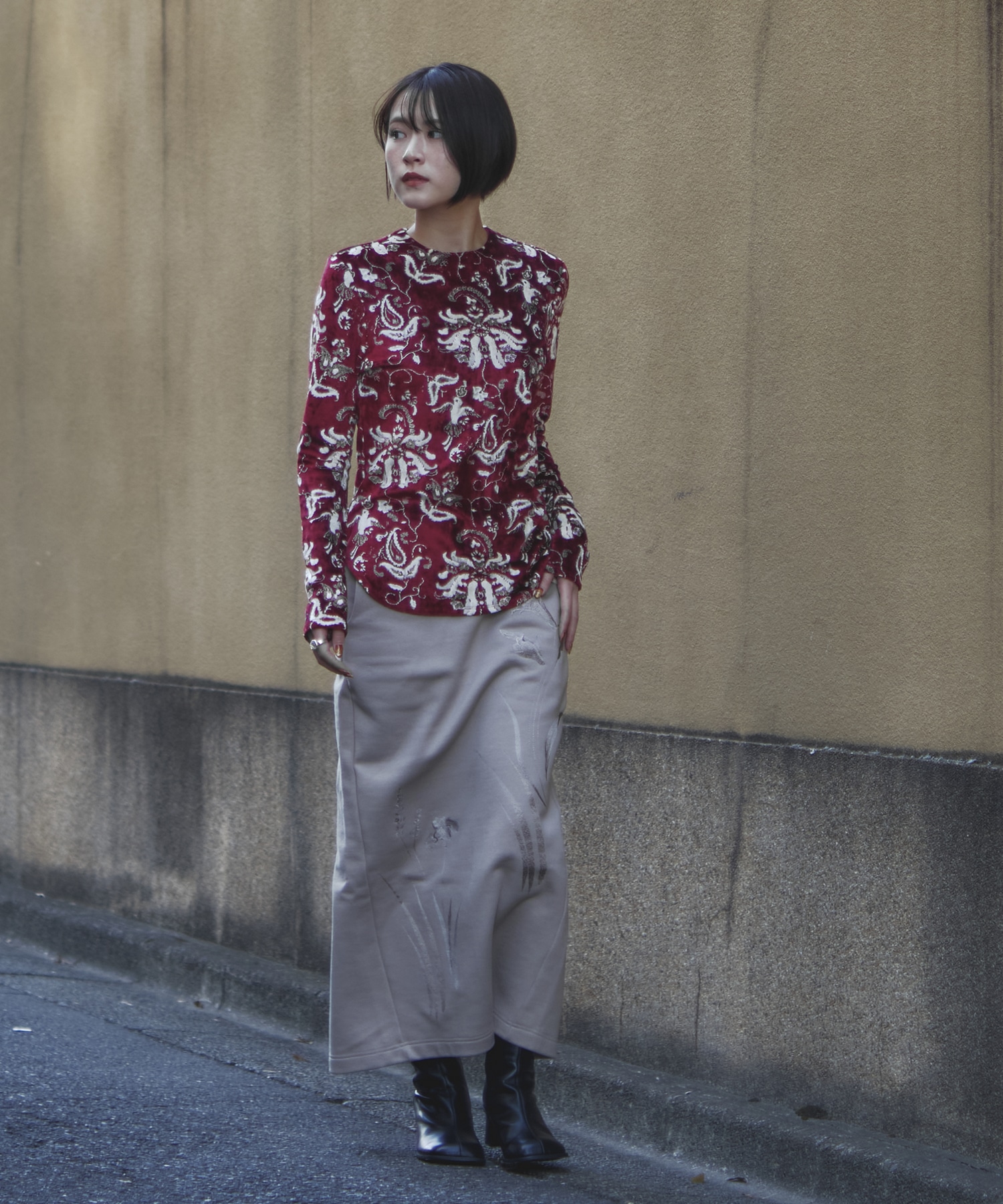 Velour Jersey Top Mame Kurogouchi