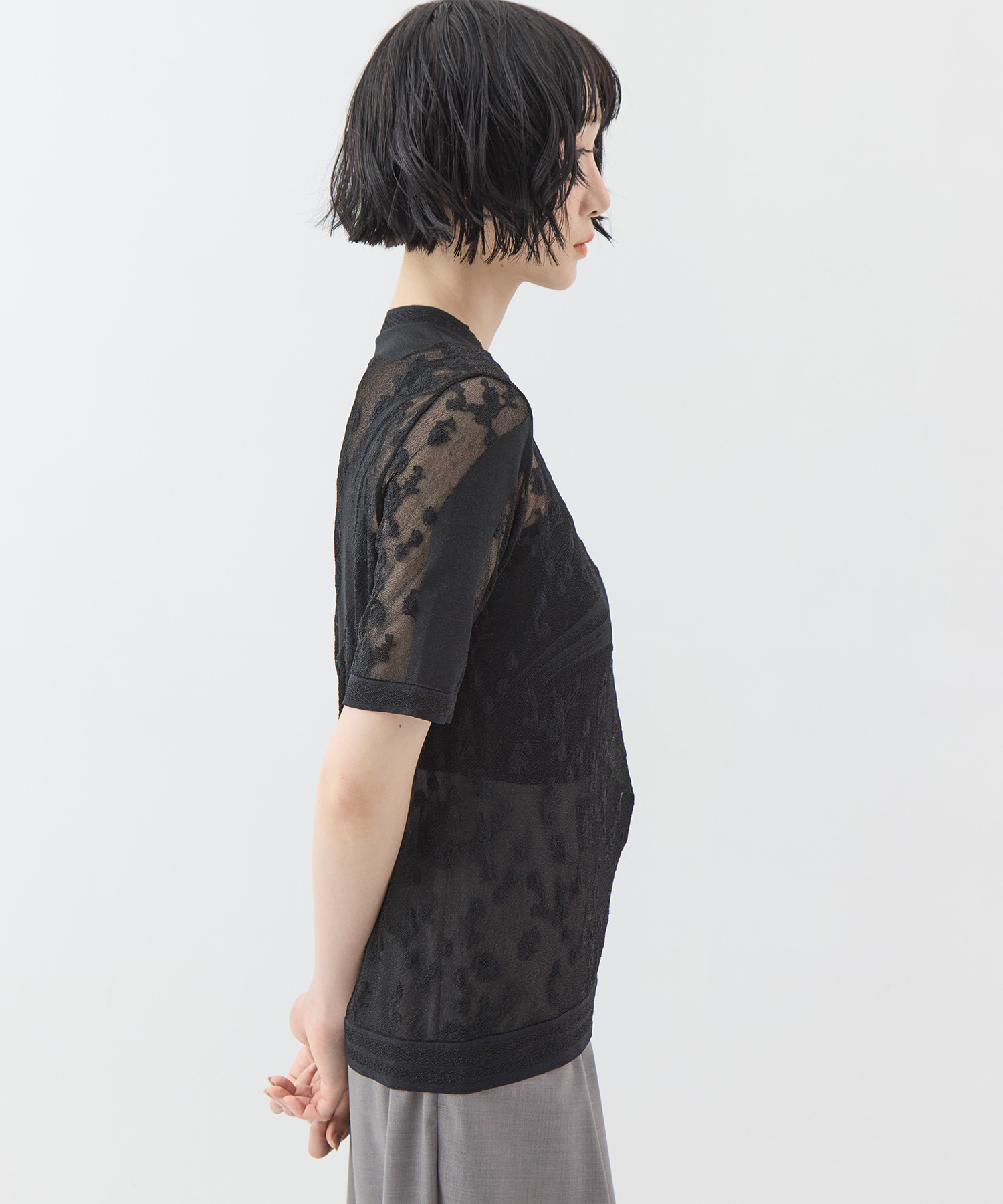Knitted Crew Neck Top Mame Kurogouchi