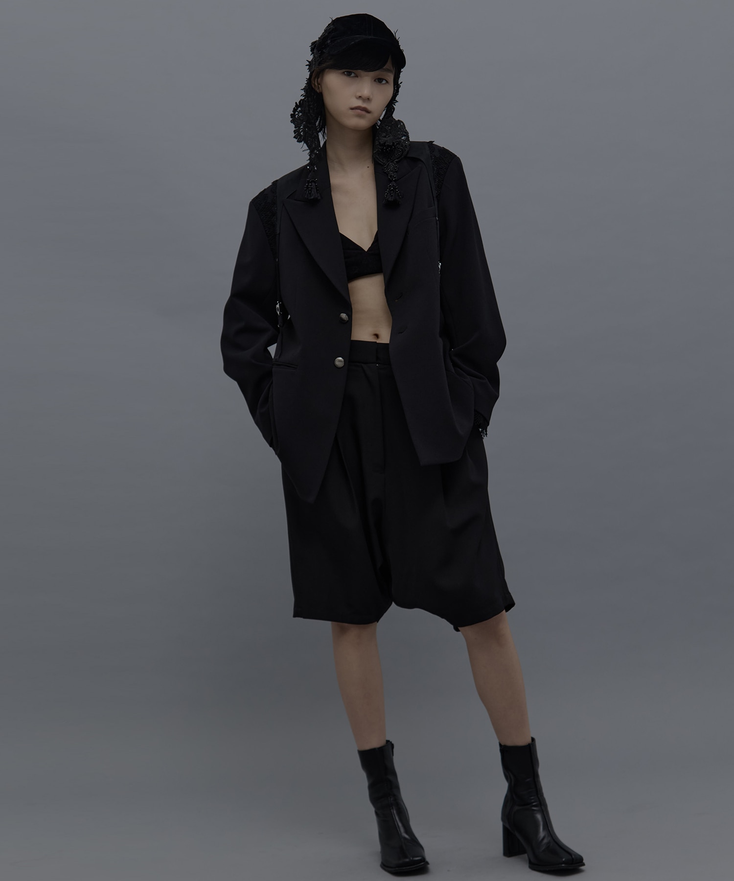 garter collar peaked lapel jacket tanakadaisuke