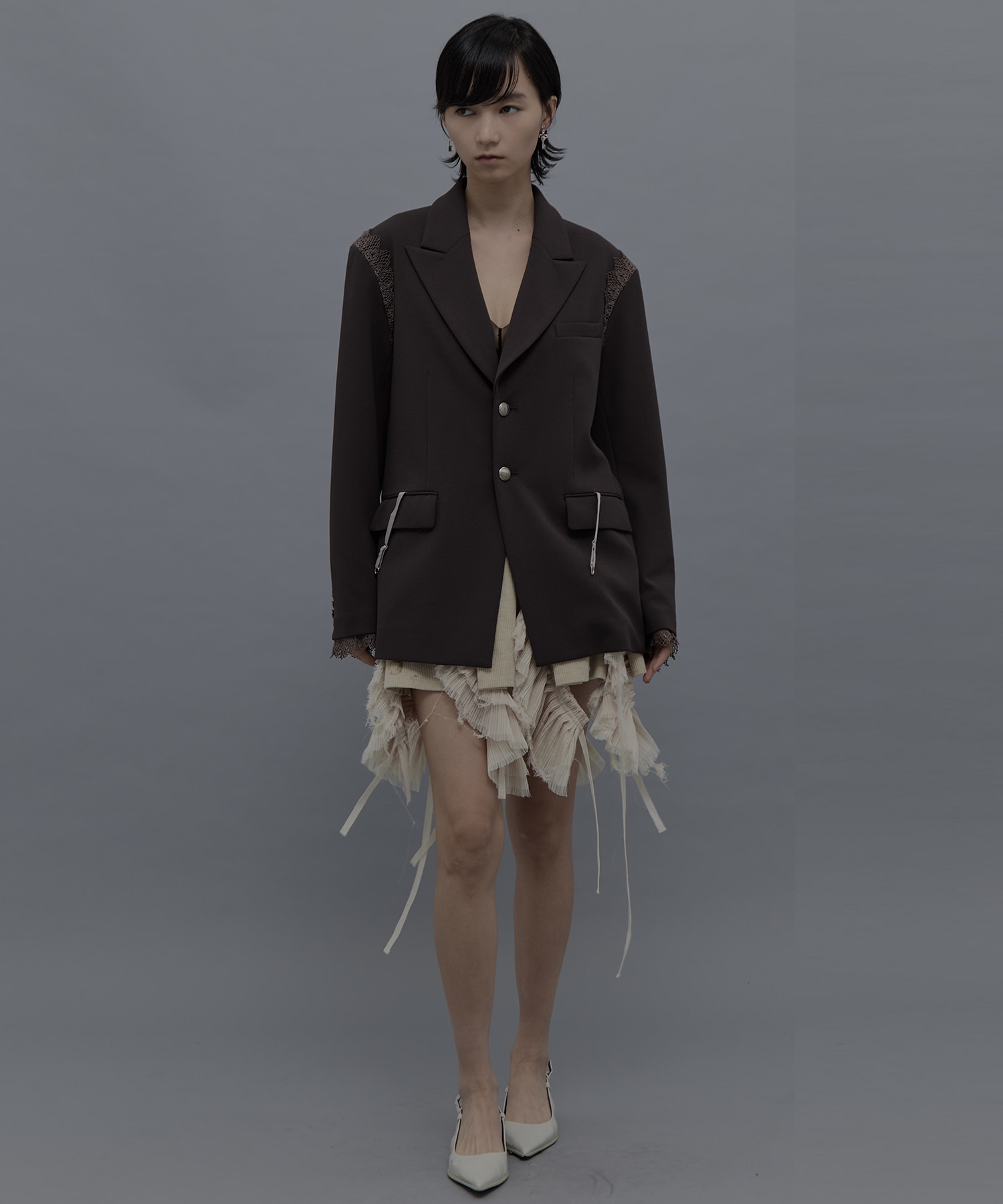 garter collar peaked lapel jacket tanakadaisuke