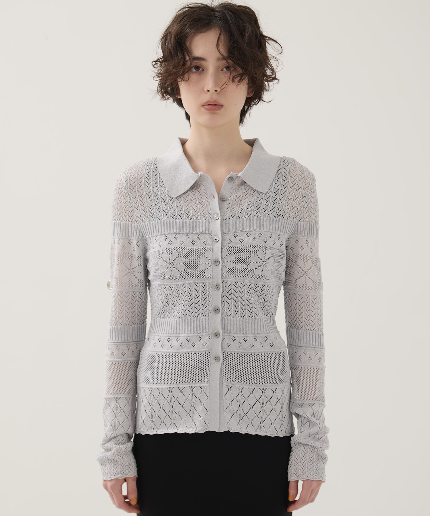 Flower Lace Knit Top EMILY ODA