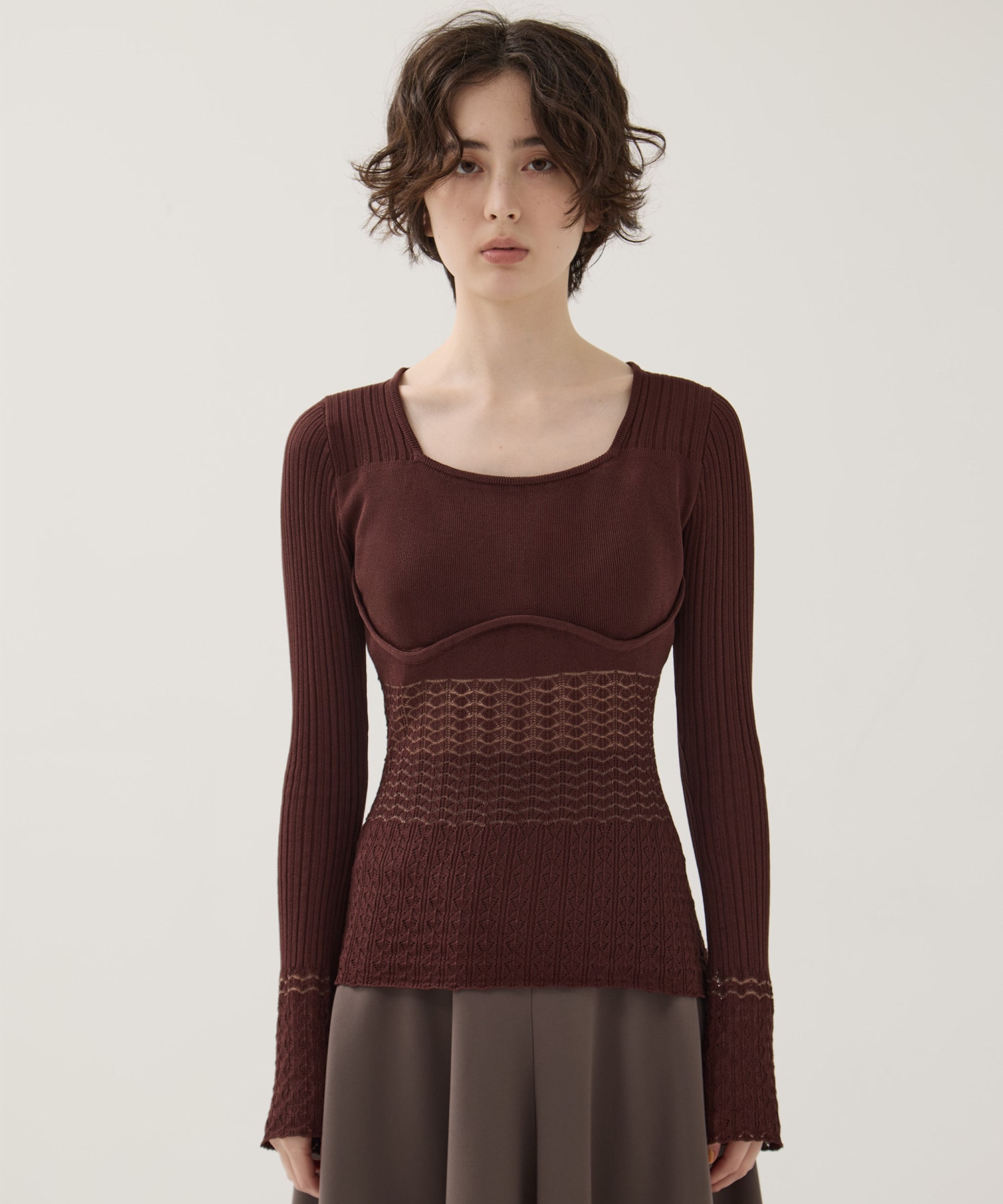 別注Square Neck Ripple Knit EMILY ODA