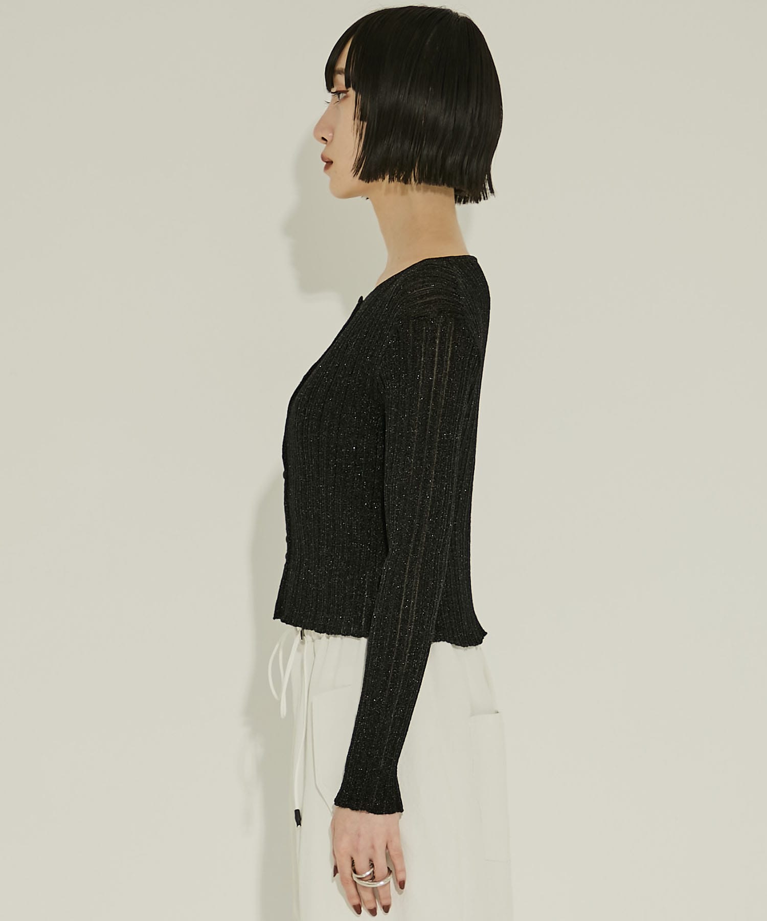 SHEER RANDOM LIB KNIT(FREE BLACK): STUDIOUS: WOMENS