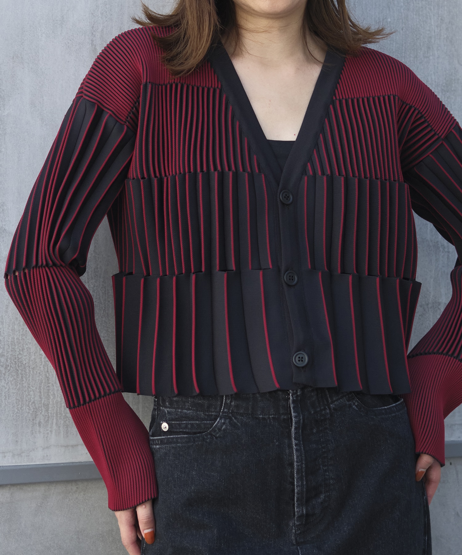 ACCORDION CROPPED CARDIGAN CFCL