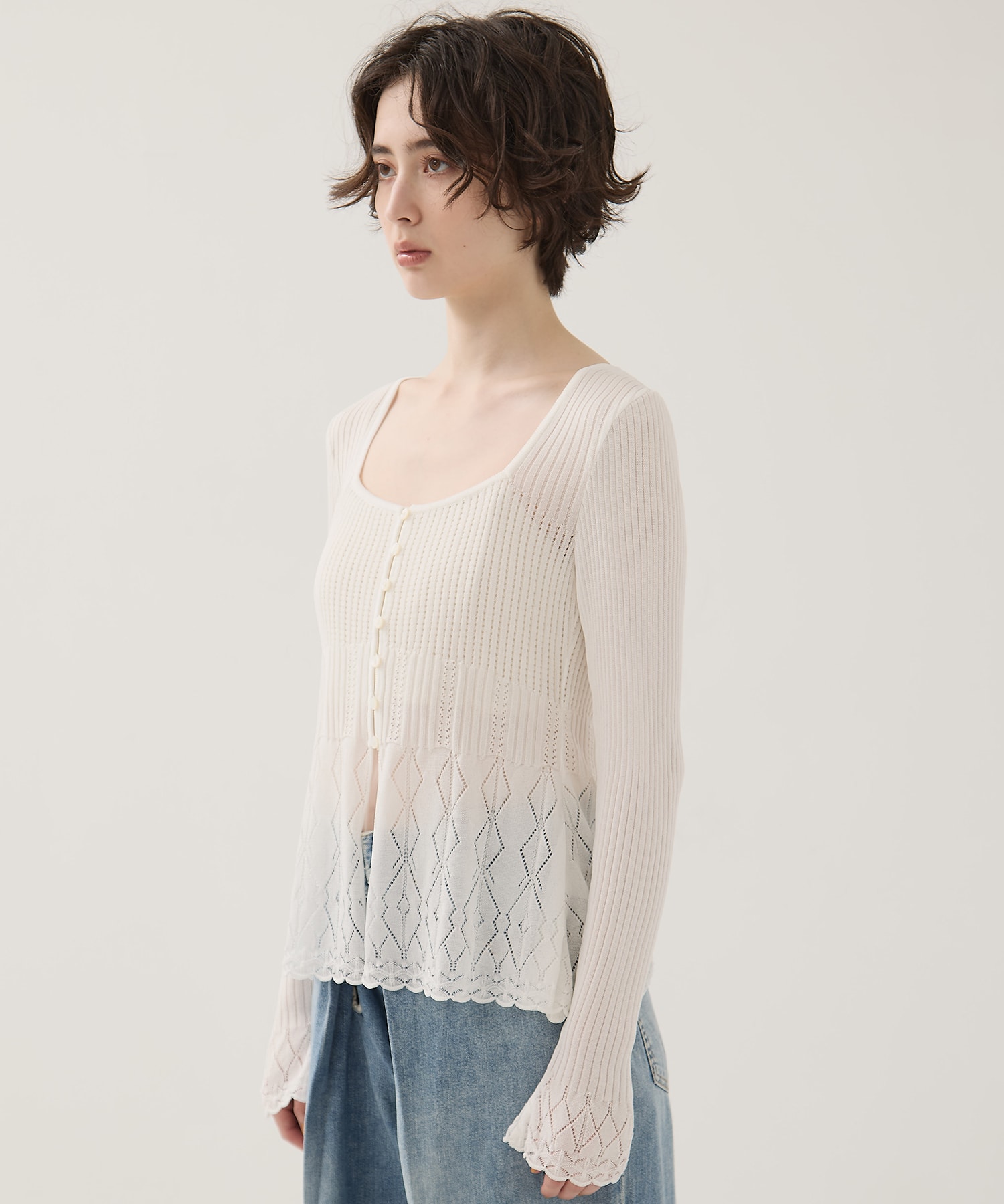 Lace Knit Cardigan EMILY ODA