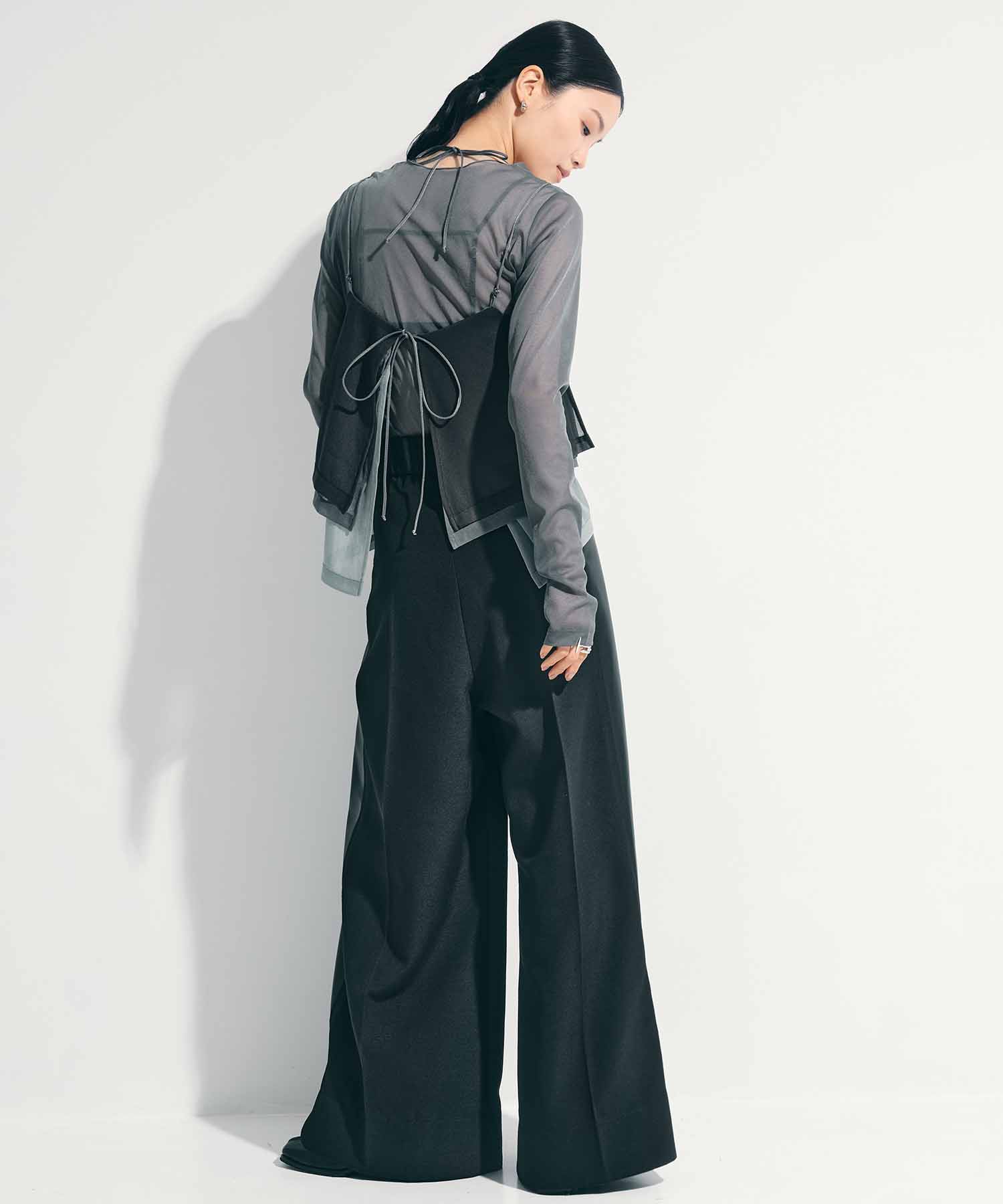 Side Leather Flare Trousers STUDIOUS