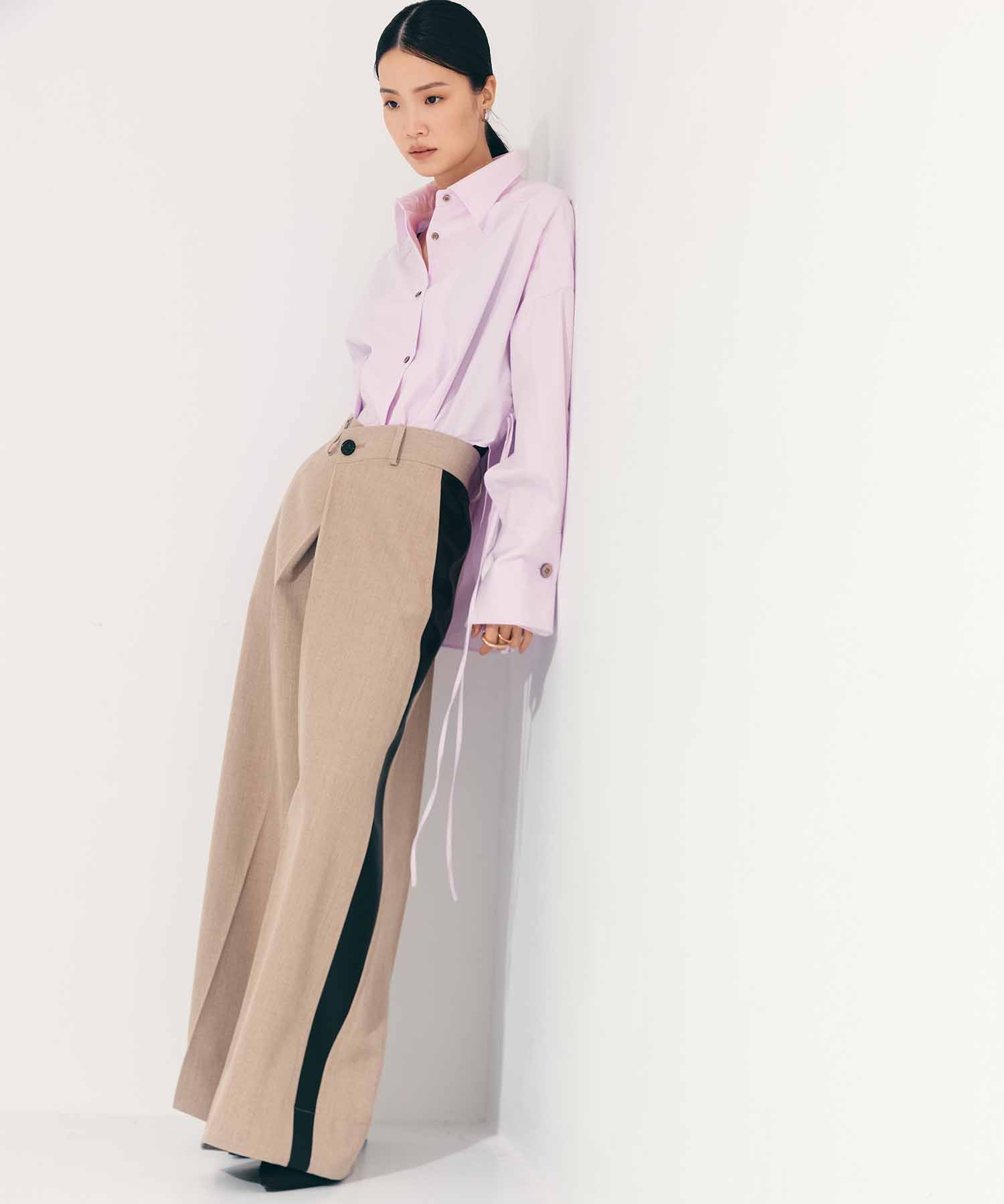 Side Leather Flare Trousers STUDIOUS