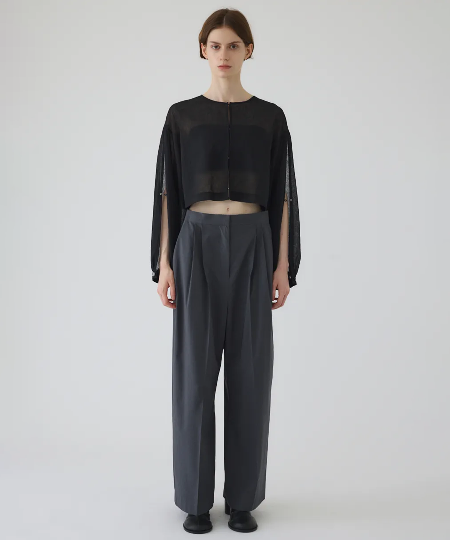 リムアーク Waist move wide PT 36ブラック RIM.ARK | Move belt tuck PT (PANTS ) |RIM.ARK ONLINE STORE