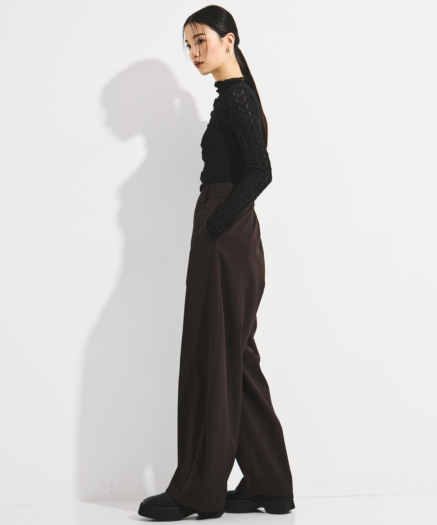 Wool Barrel Leg Trousers STUDIOUS