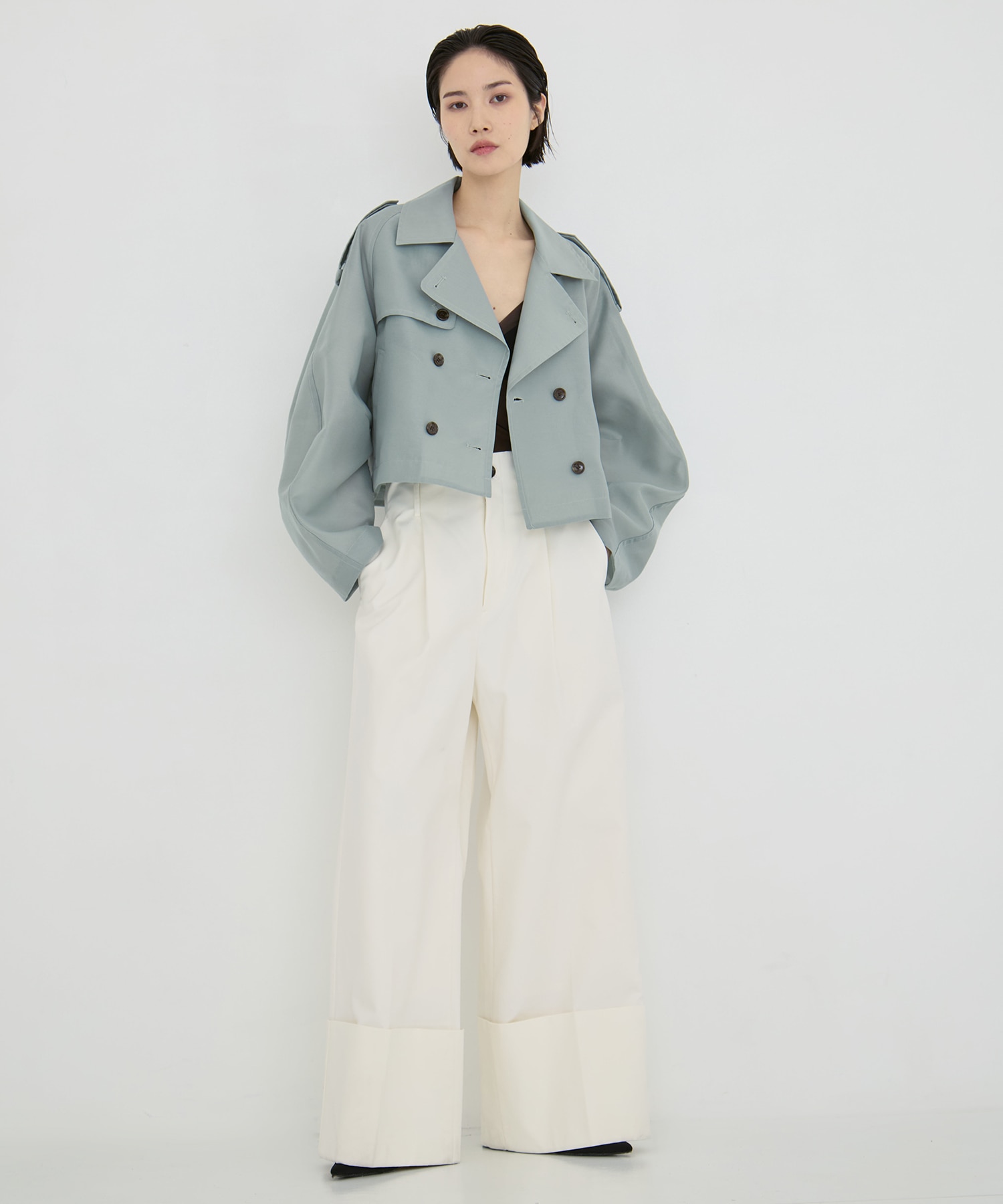 Wide Double Hem Trousers STUDIOUS